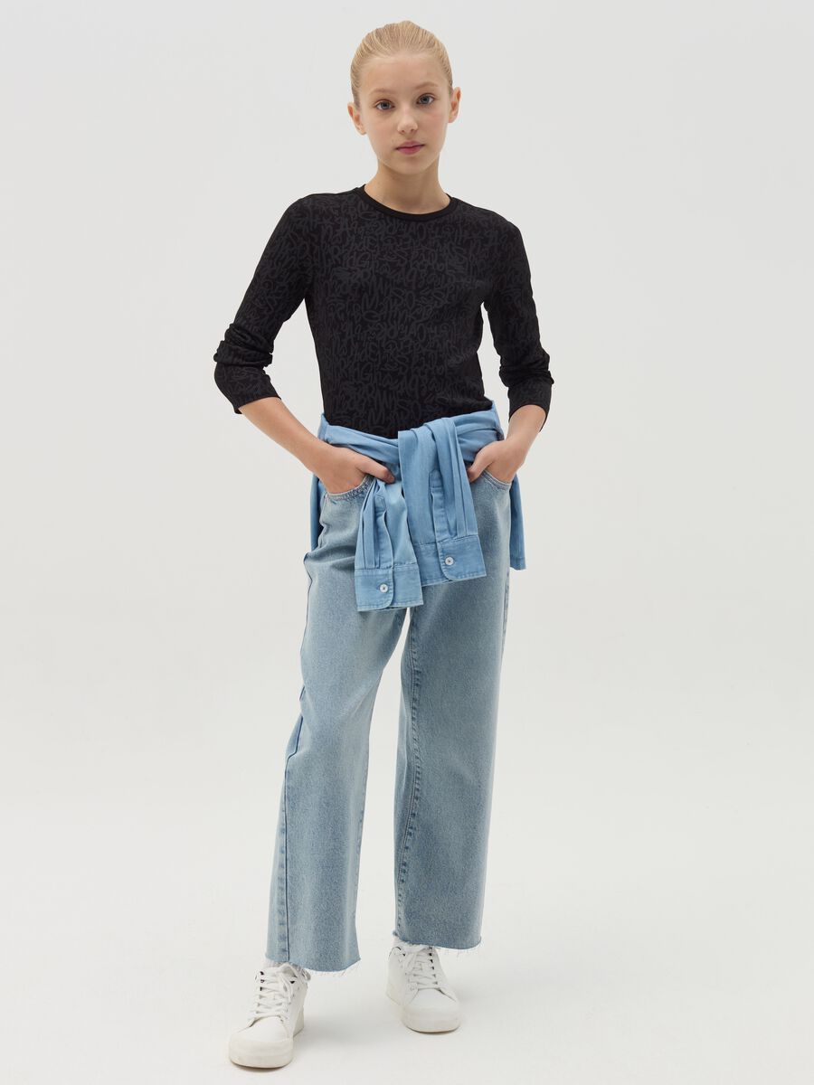 Jeans culotte cinque tasche orlo a vivo_0