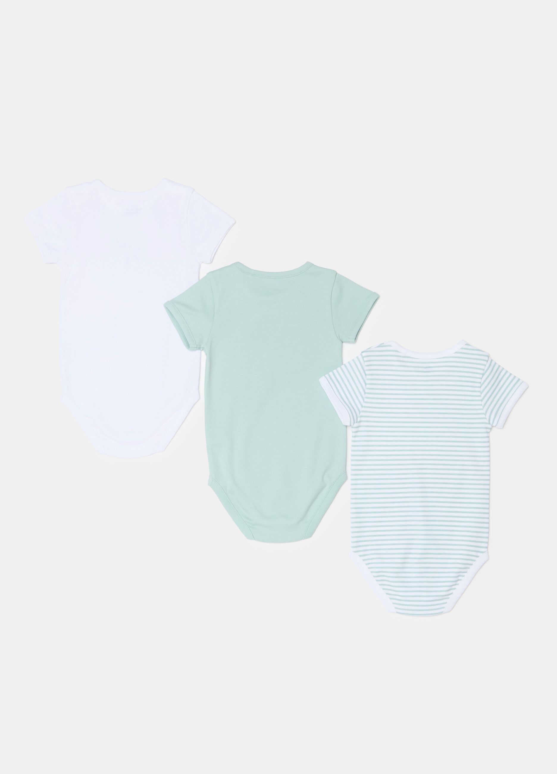 Three-pack bodysuits in organic cotton with print