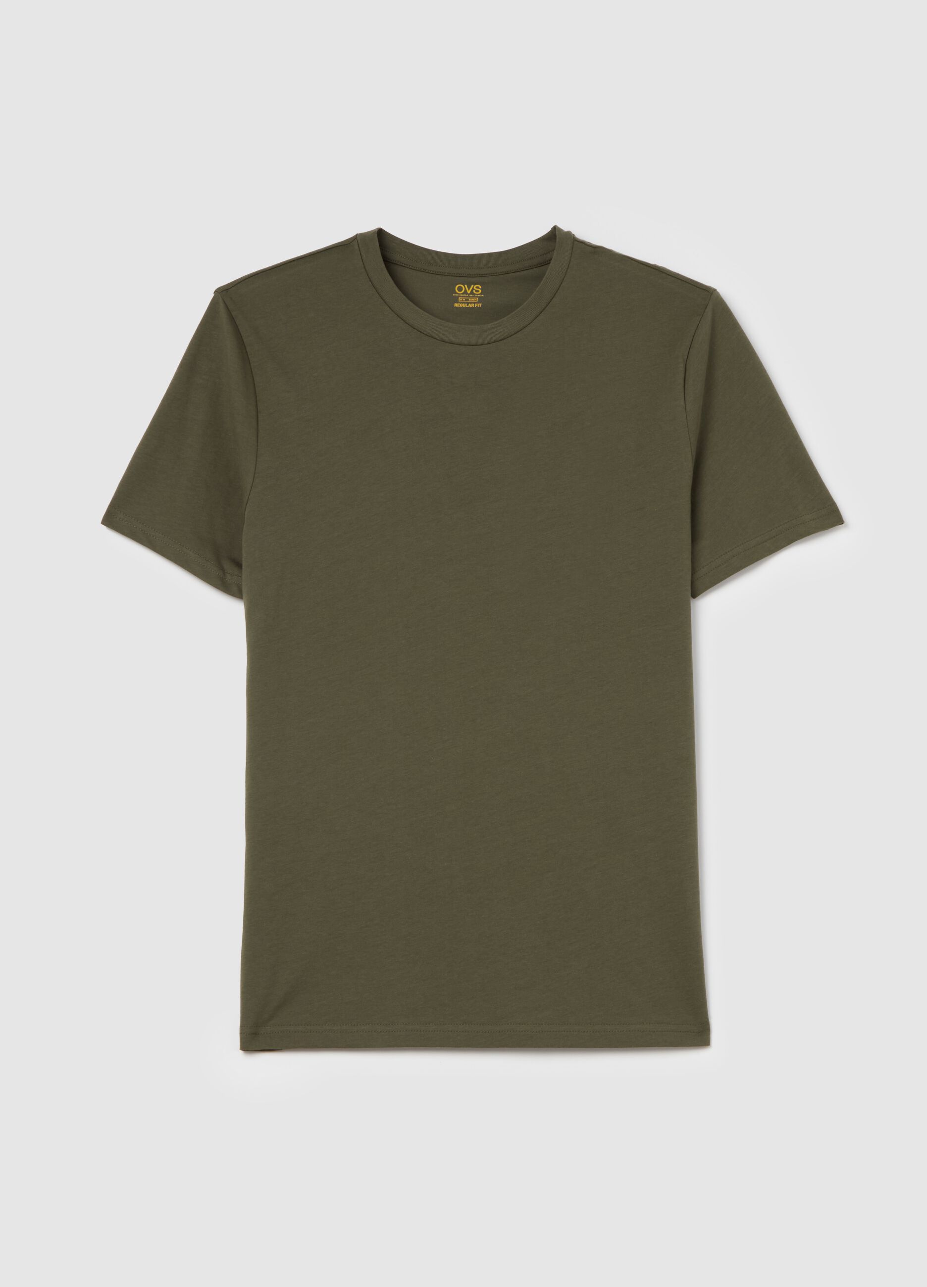 Cotton T-shirt with round neck