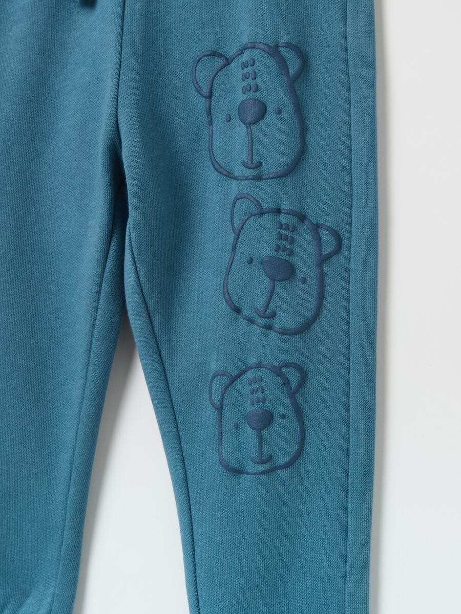 Joggers with drawstring and bear print_2