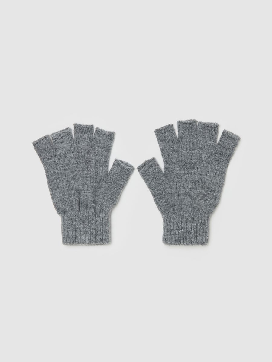 Knitted half-finger gloves_0