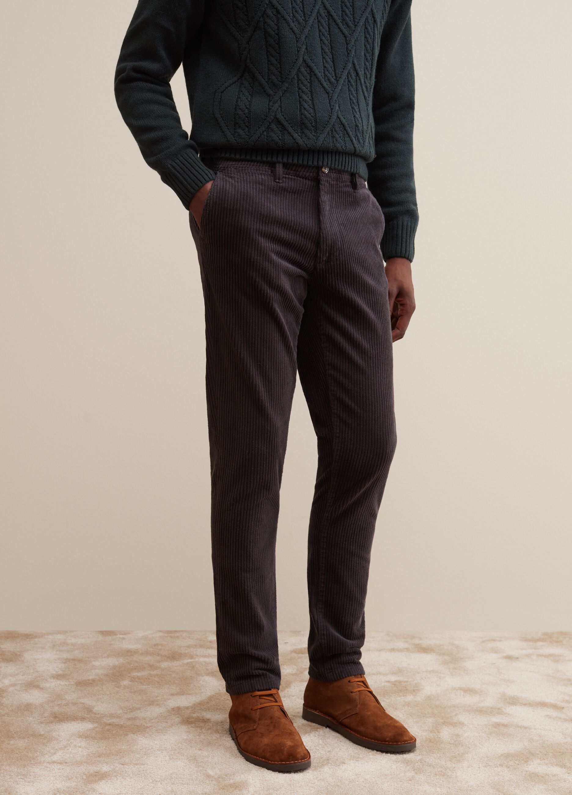 Corduroy chino trousers