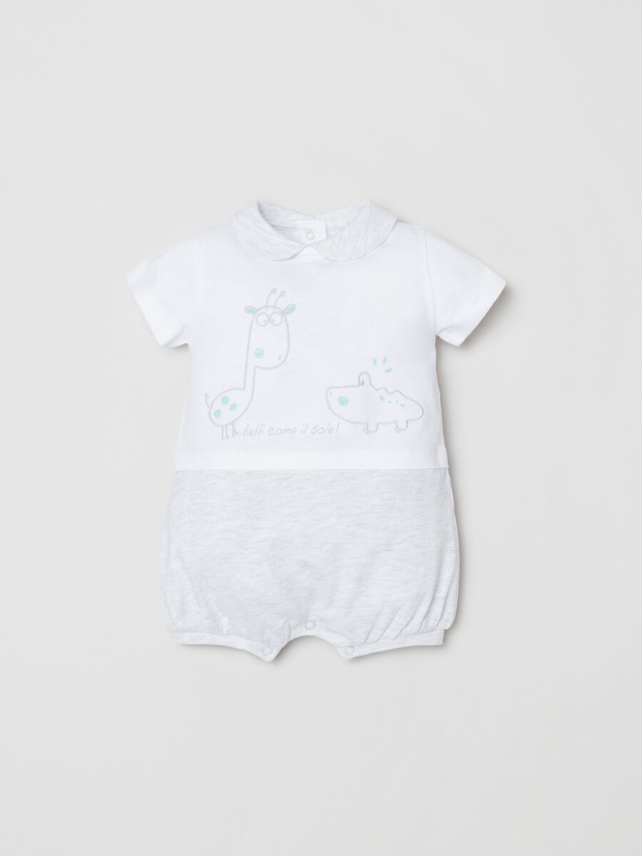 Romper suit with animals embroidery_0