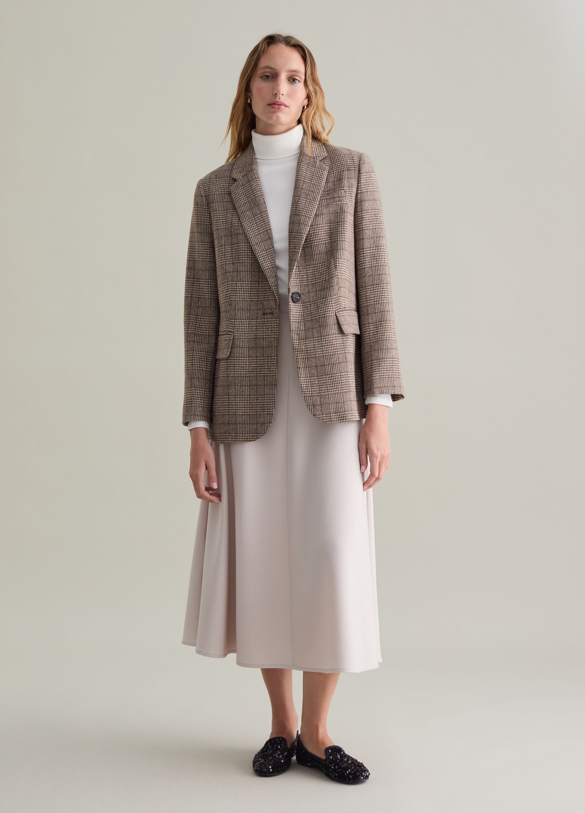 Contemporary blazer in Prince of Wales fabric