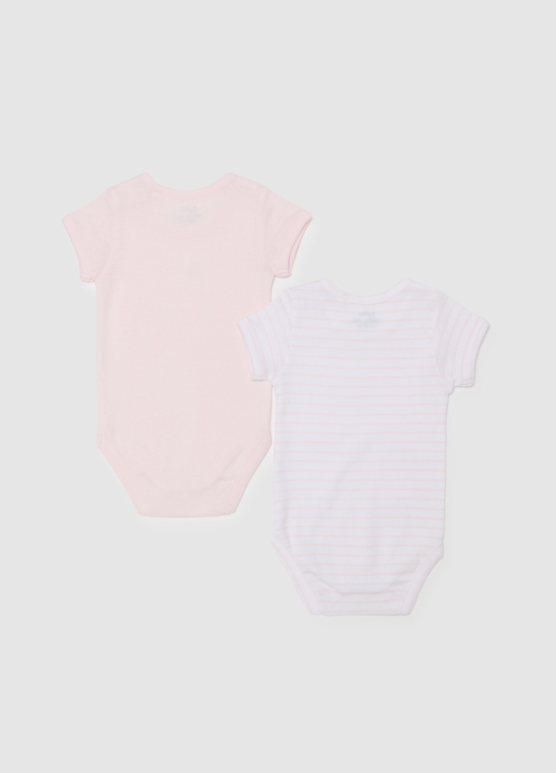 Two-pack striped bodysuits in organic cotton