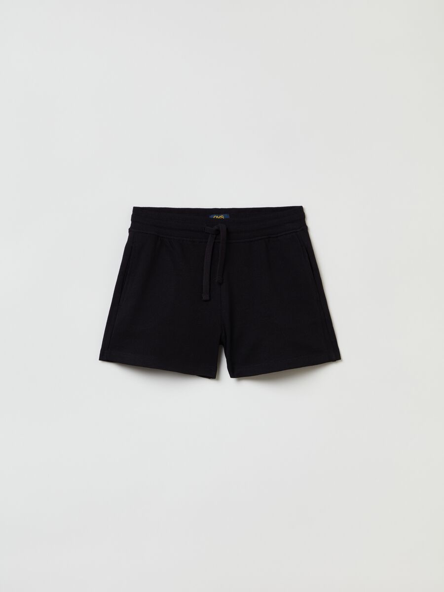 Fleece shorts with drawstring_0