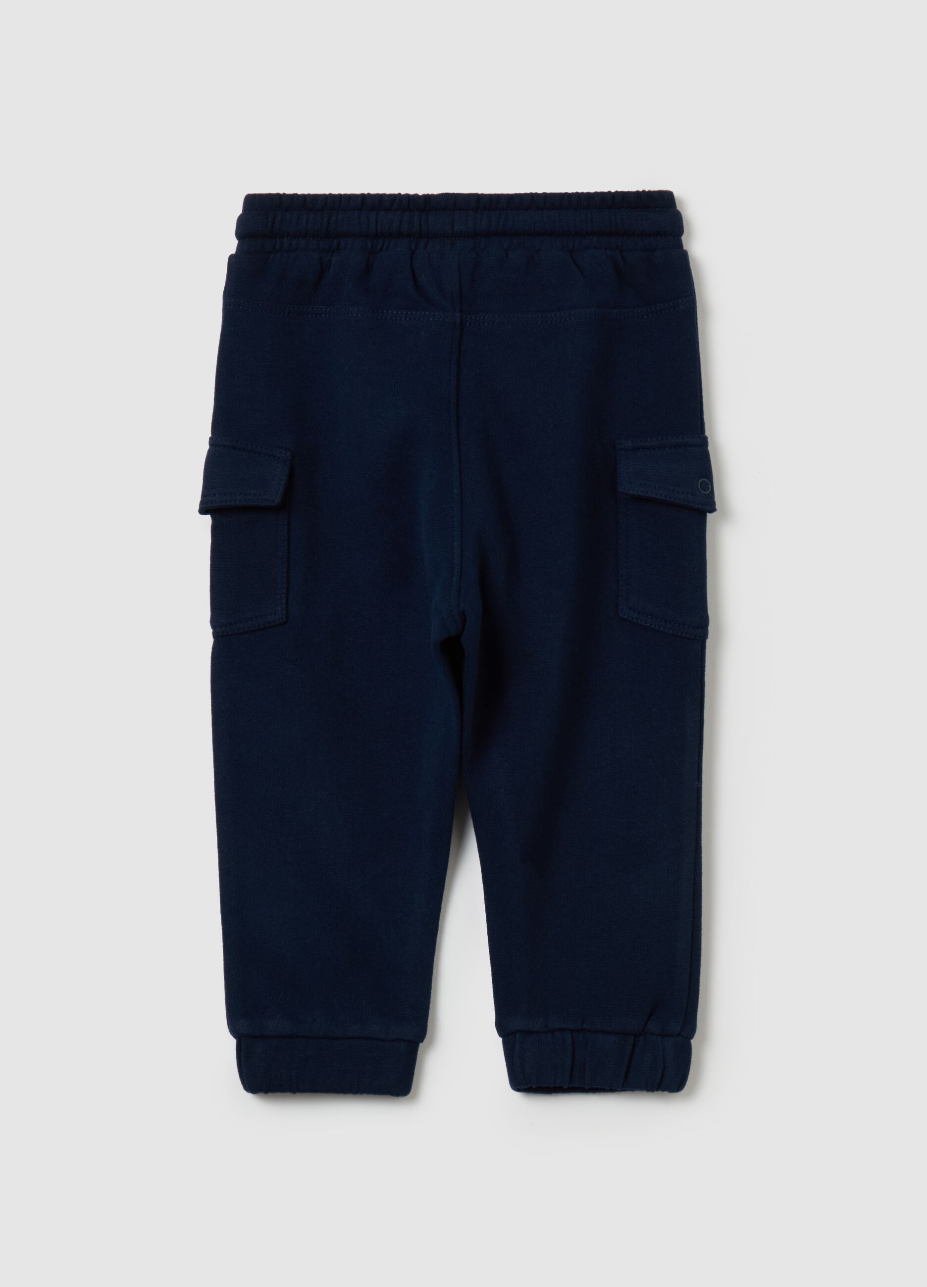 Fleece joggers with pockets and drawstring