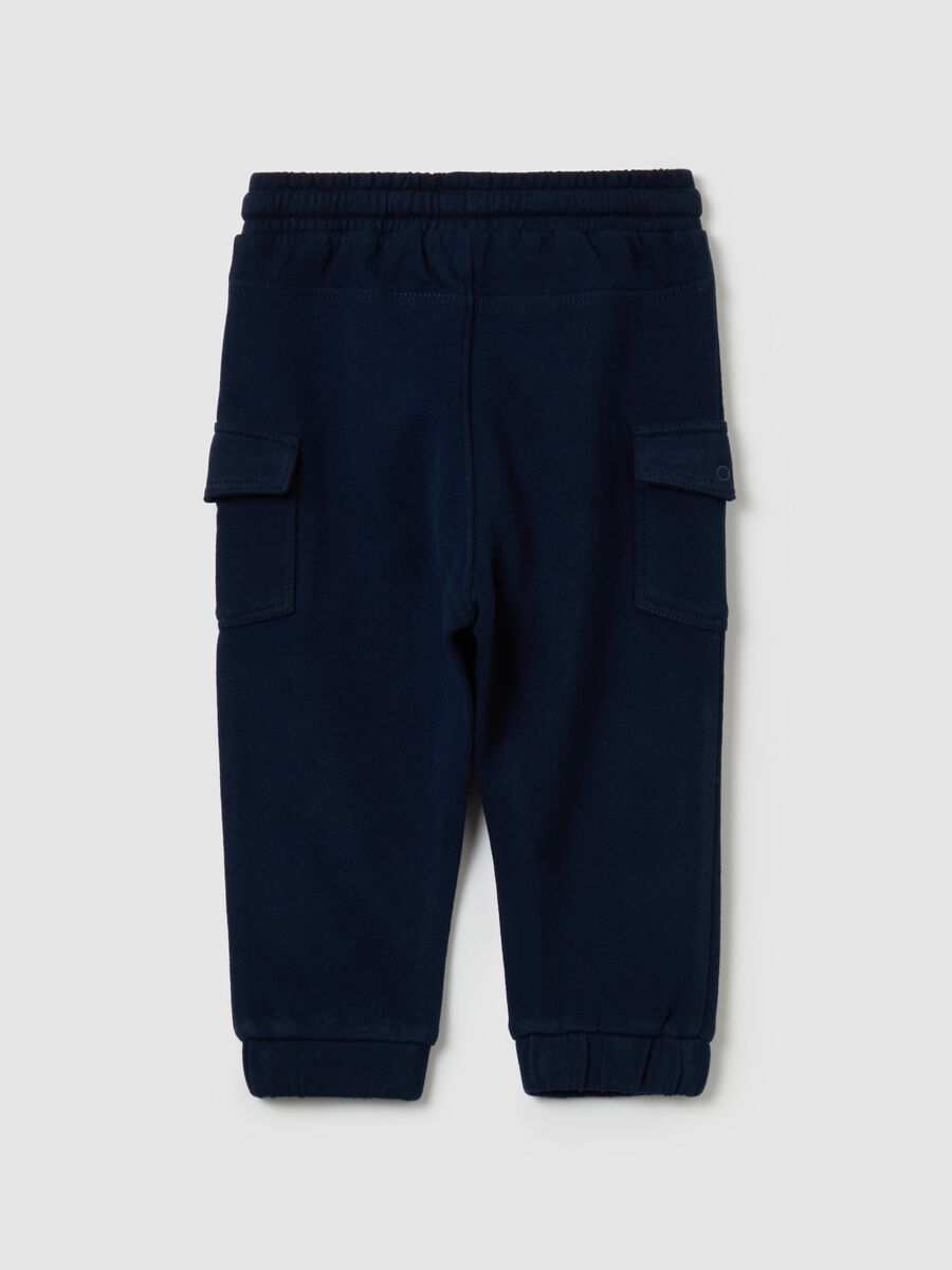 Fleece joggers with pockets and drawstring_1