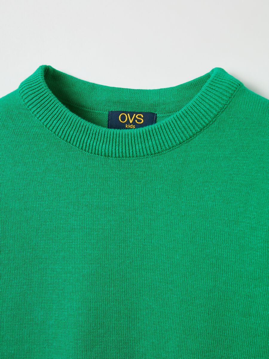 Solid colour cotton pullover_1