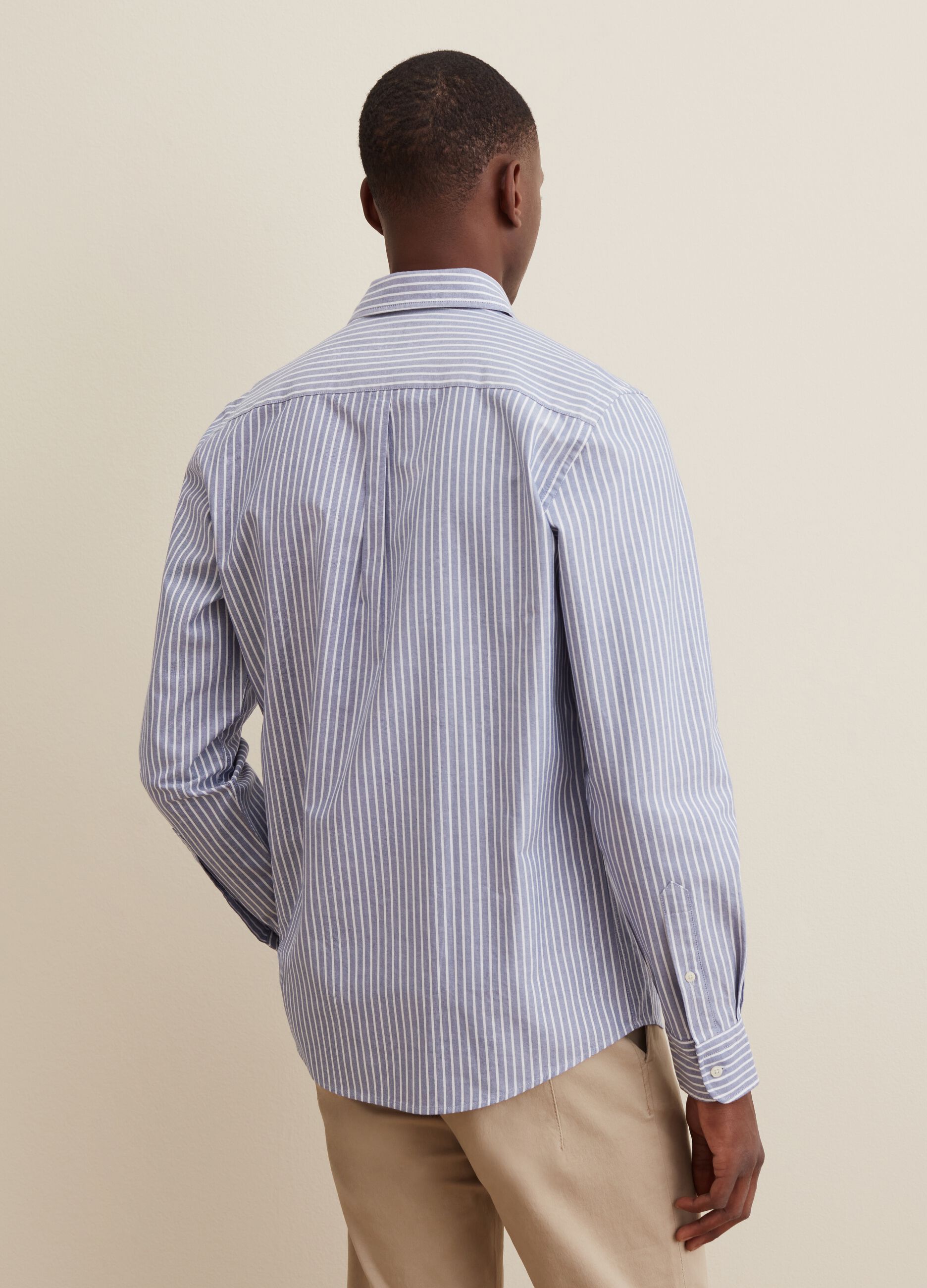 Oxford cotton shirt with striped pattern