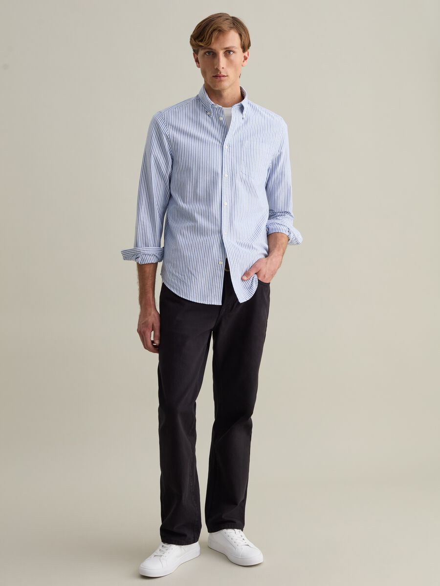 Regular-fit shirt in striped Oxford cotton_0