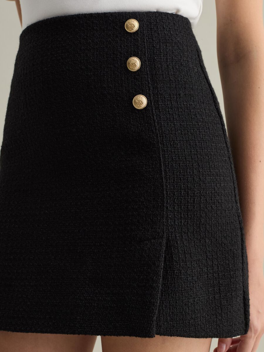 Contemporary tweed miniskirt with buttons_3