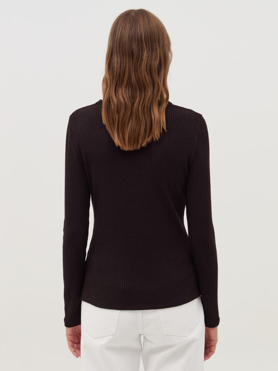 Flat-rib T-shirt with round neck and lurex_2