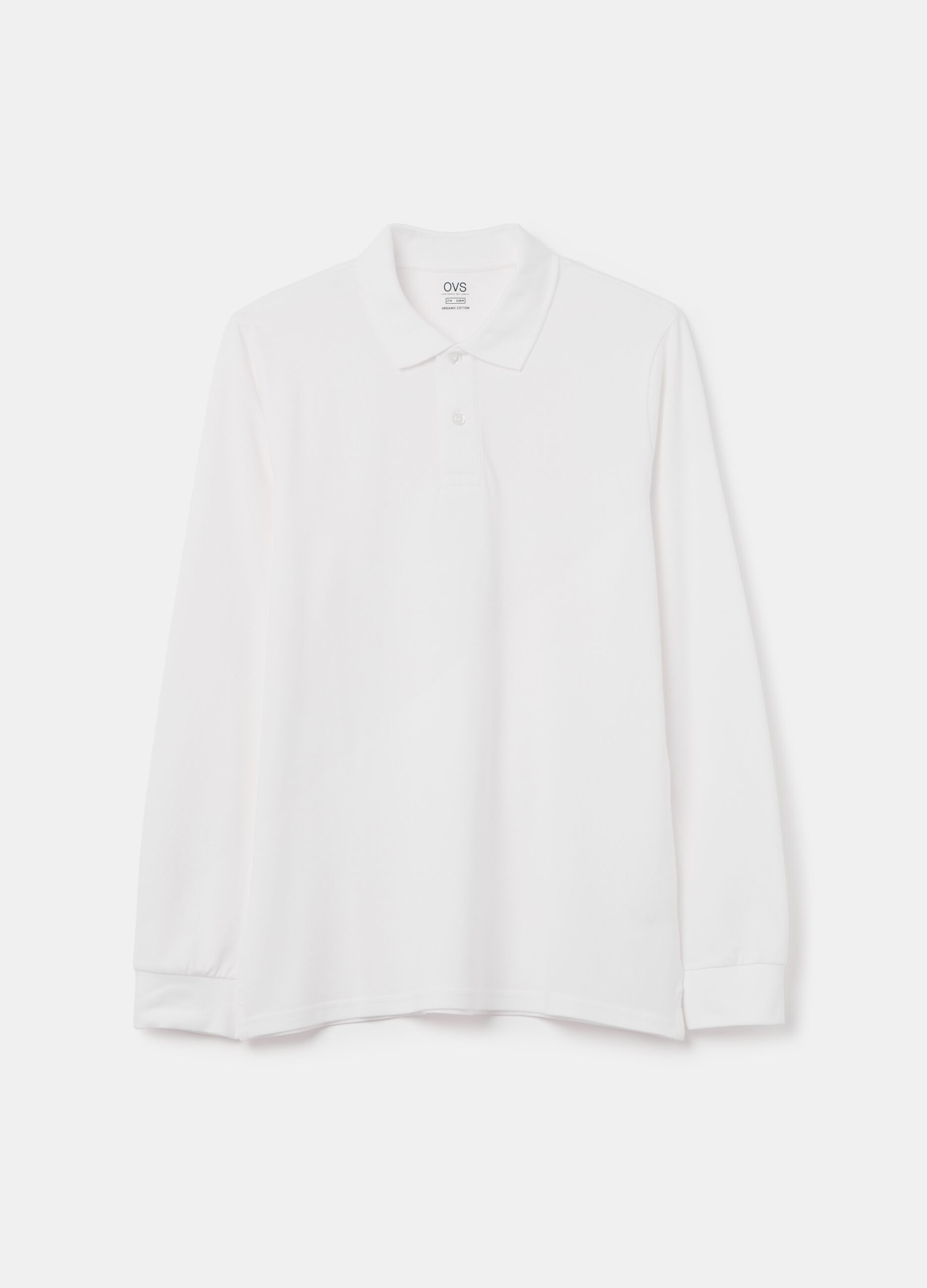 Cotton polo shirt with long sleeves