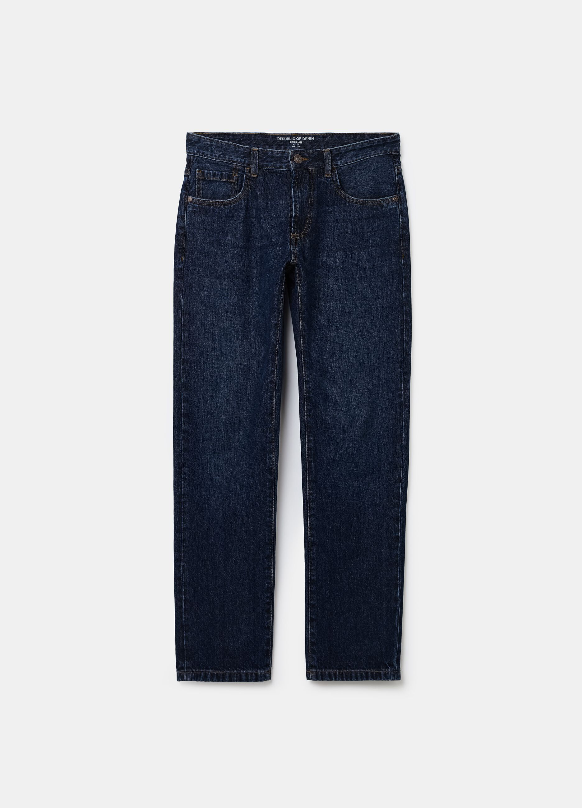 Regular fit jeans with discolouring