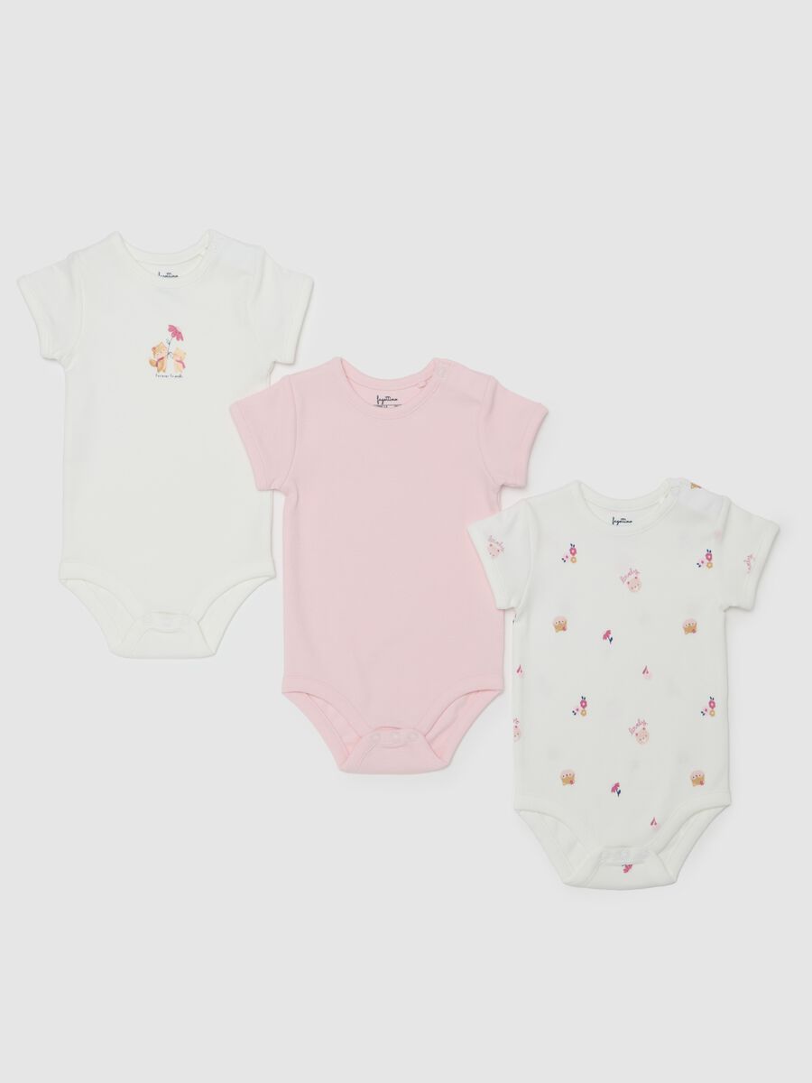 Three-pack bodysuits in organic cotton with print_0