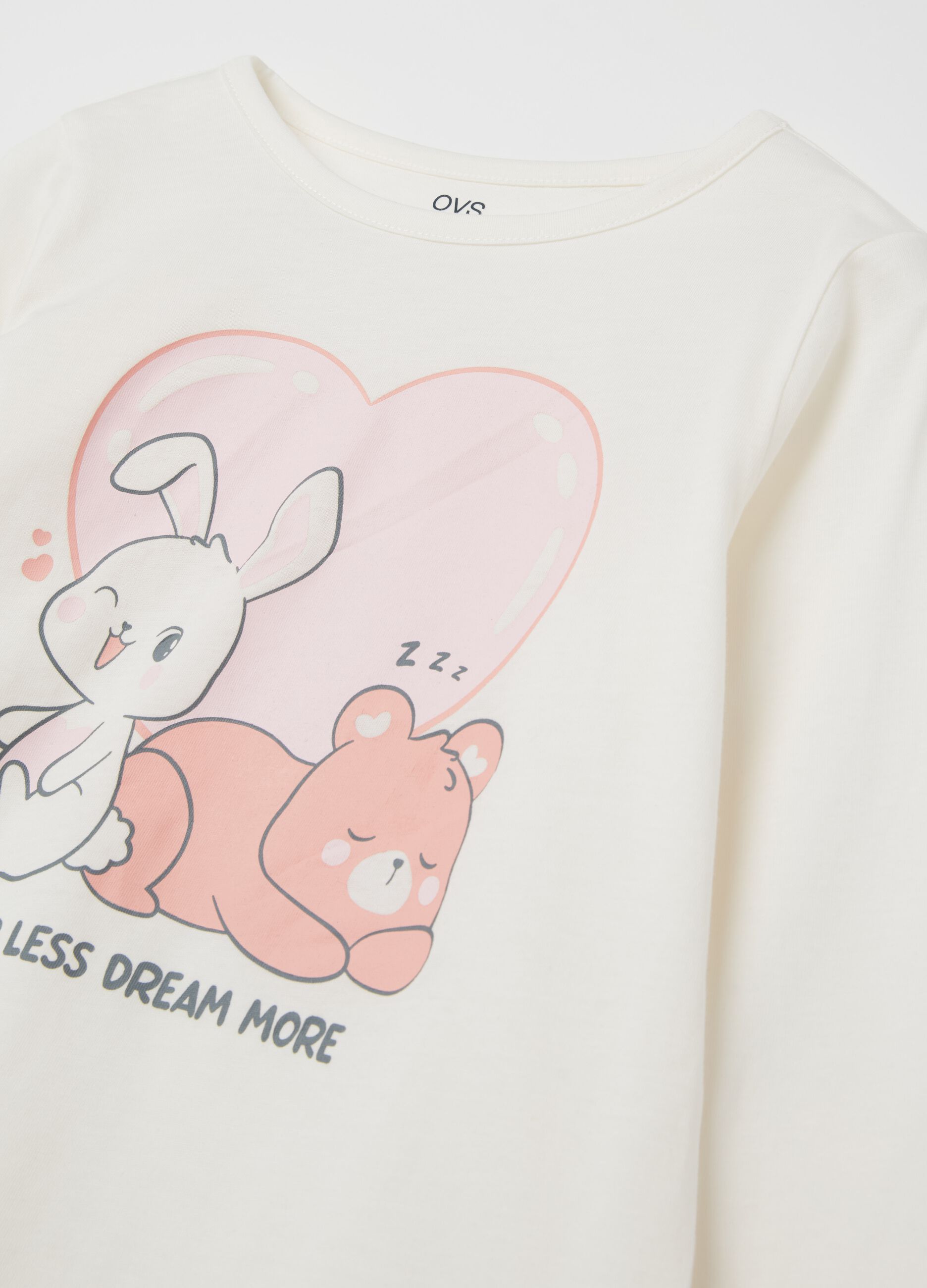 "Sleep less Dream more” pyjamas in organic cotton