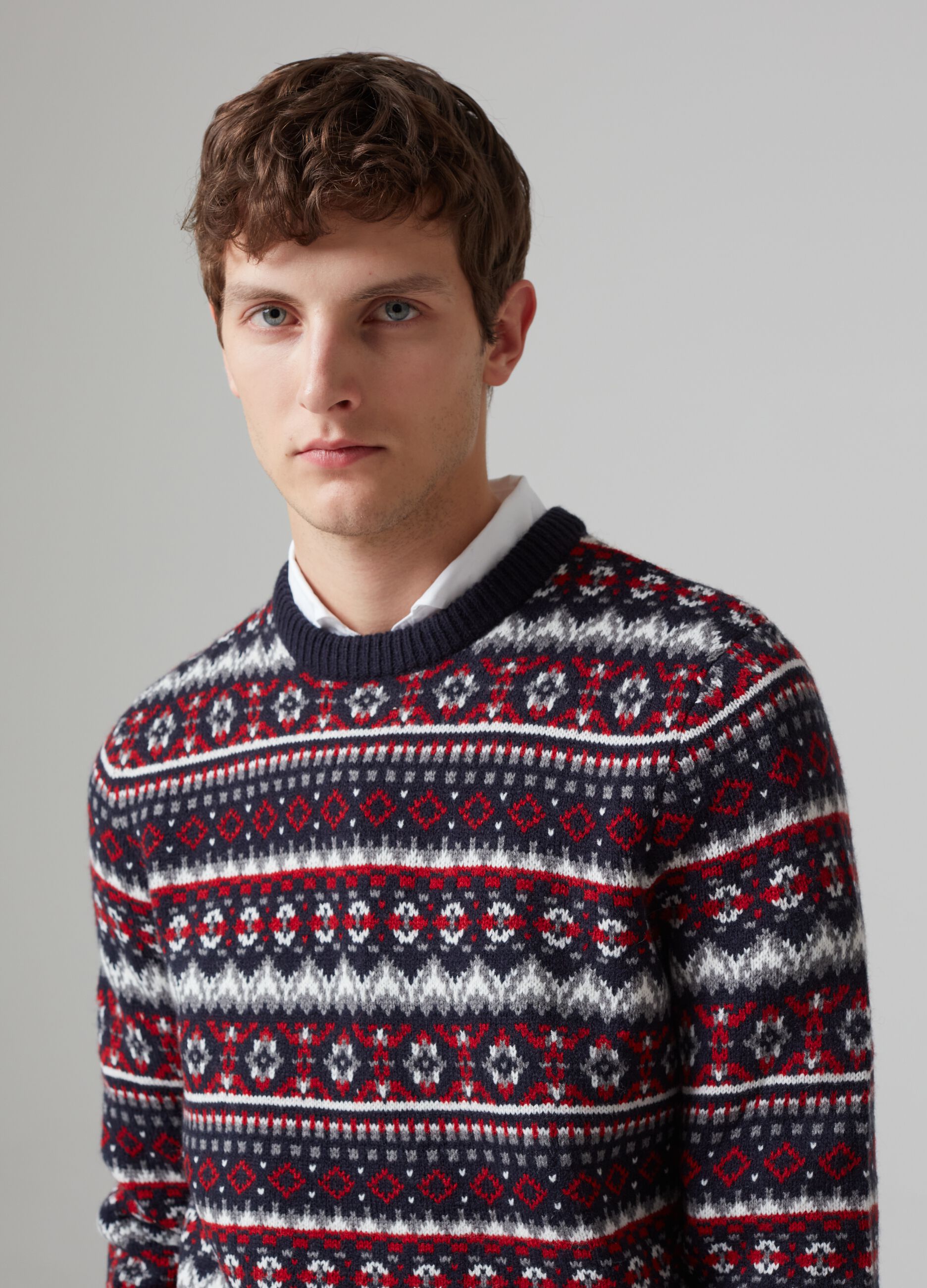 Christmas Jumper with all-over jacquard drawing