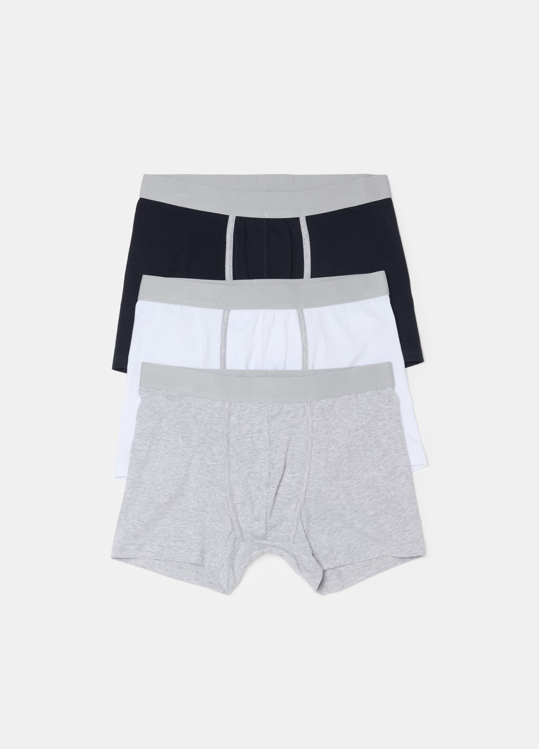 Three-pack midi boxer shorts with external elastic