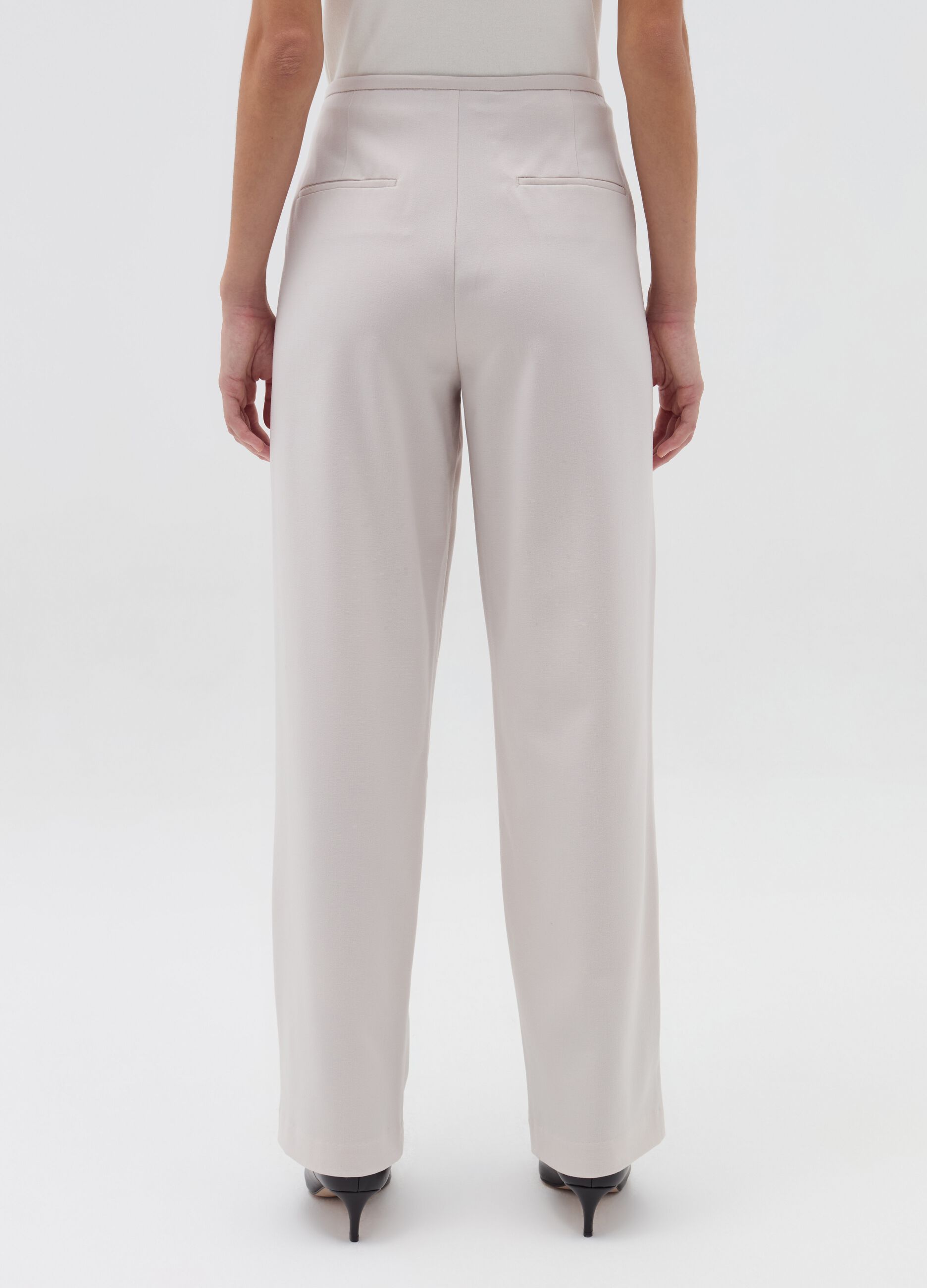 Straight-fit stretch trousers