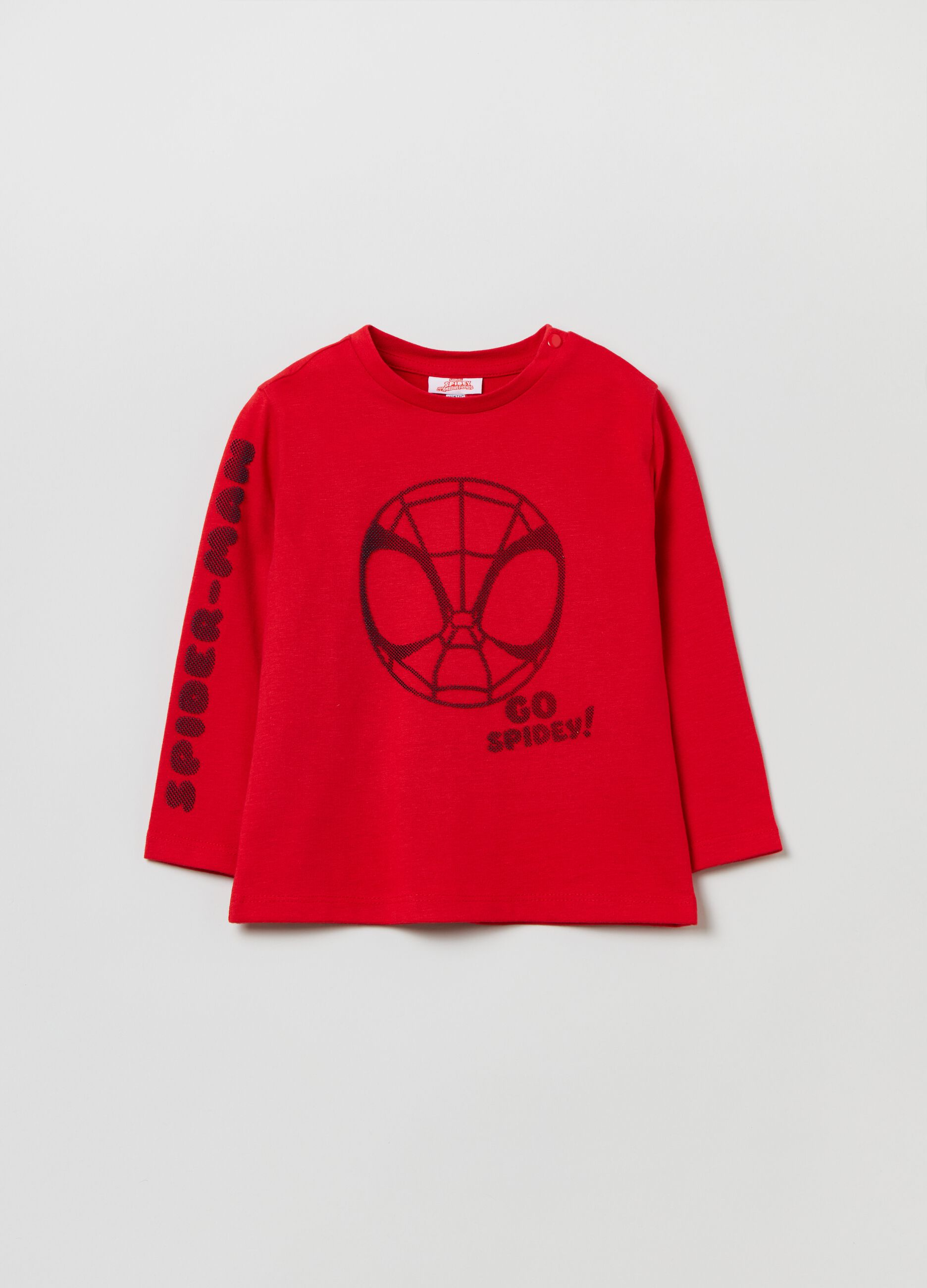 T-shirt with long sleeves and Spider-Man print