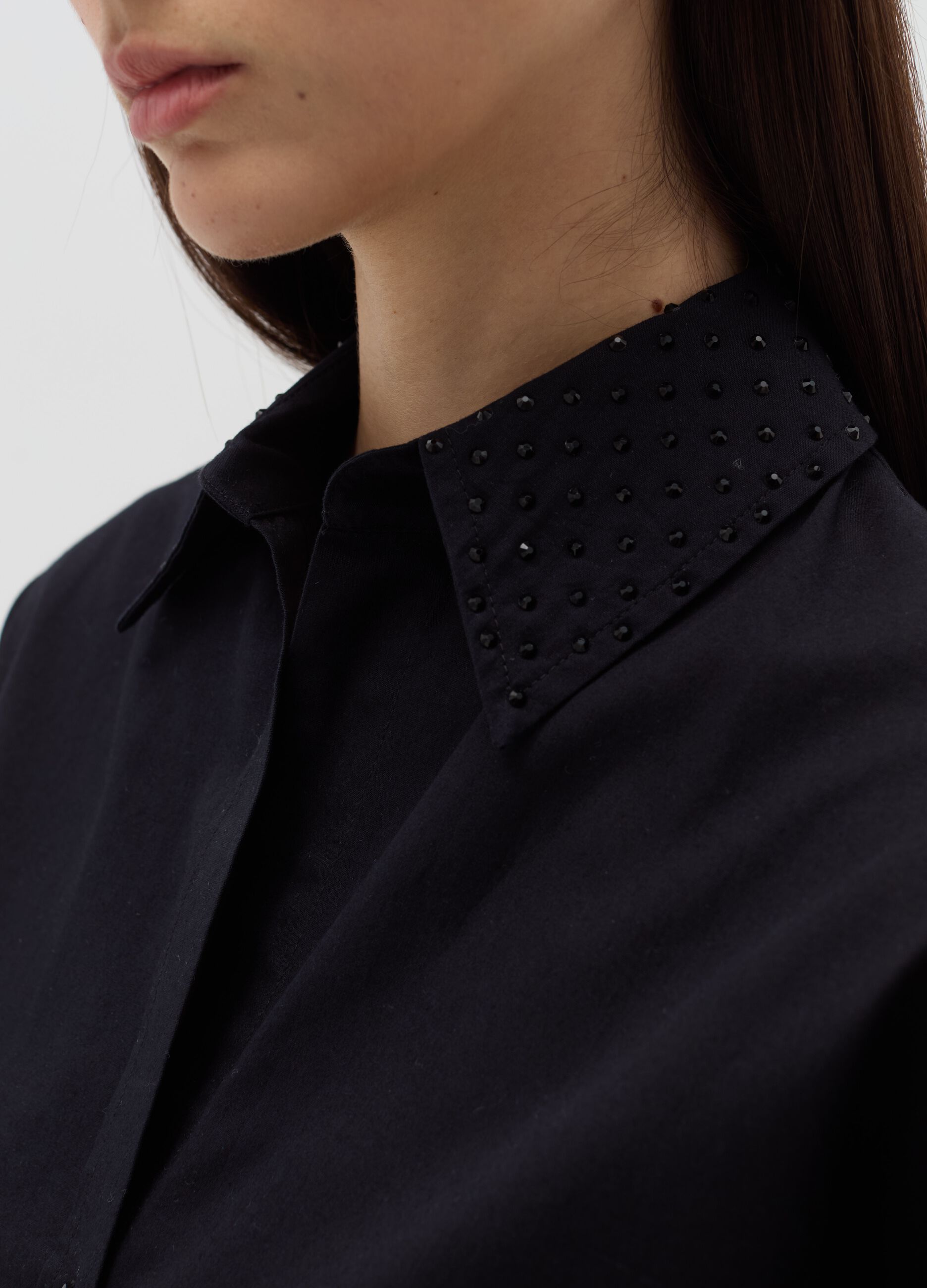 Cotton shirt with studs