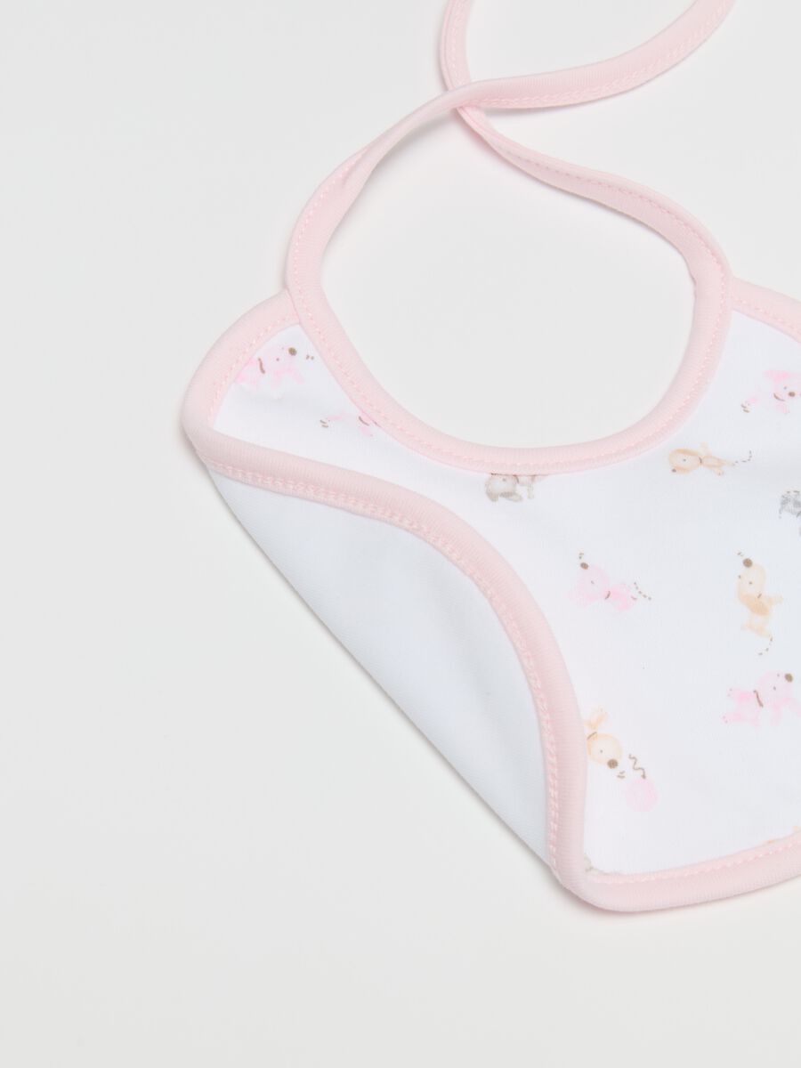 Two-pack bibs with puppies print_1