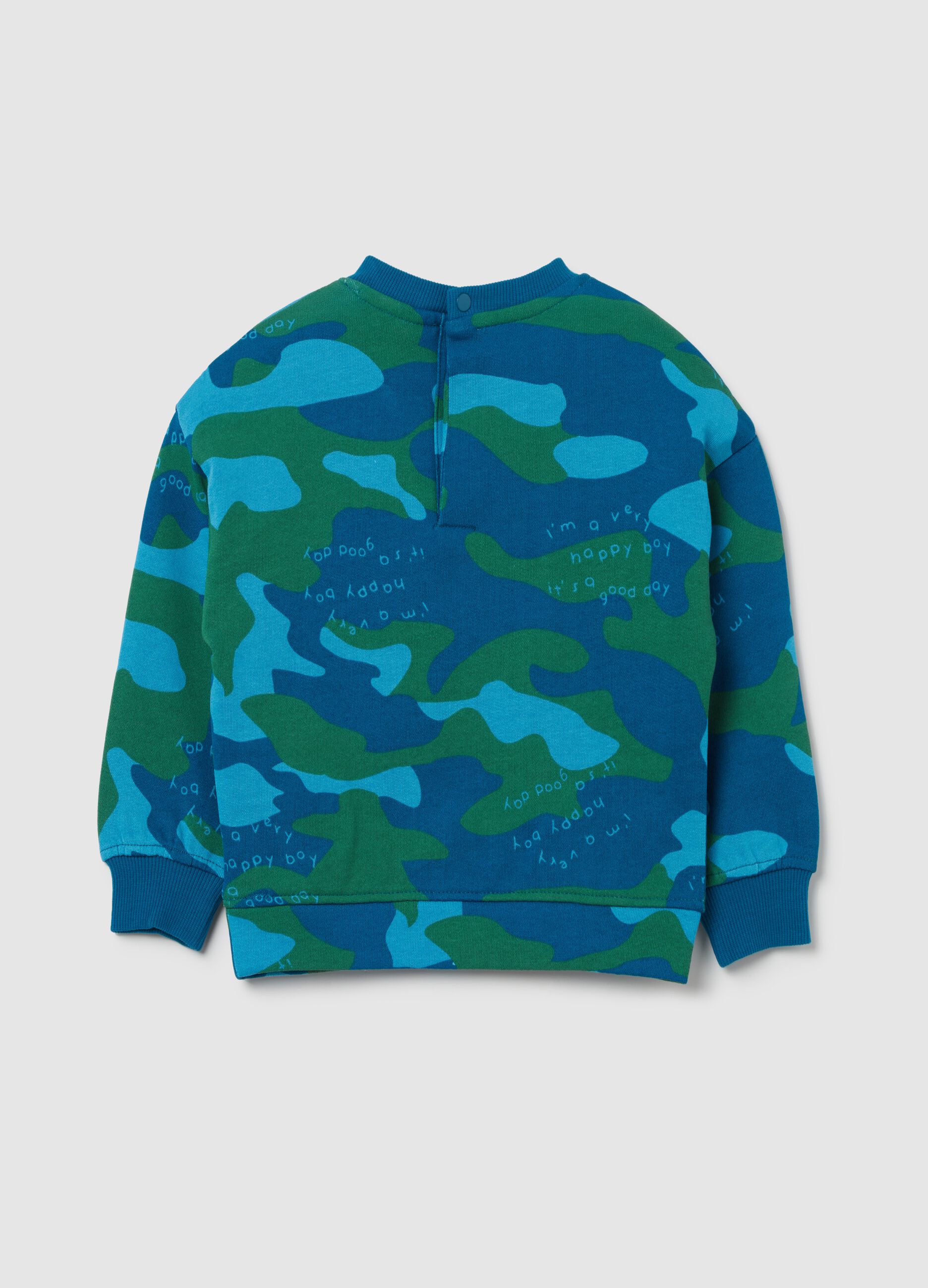 Sweatshirt in camouflage cotton with lettering