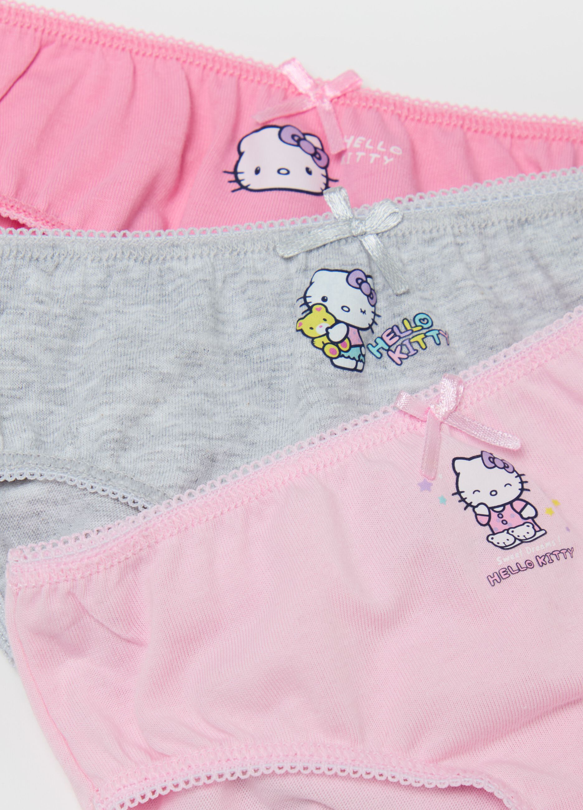 Five-pack organic cotton briefs with Hello Kitty print