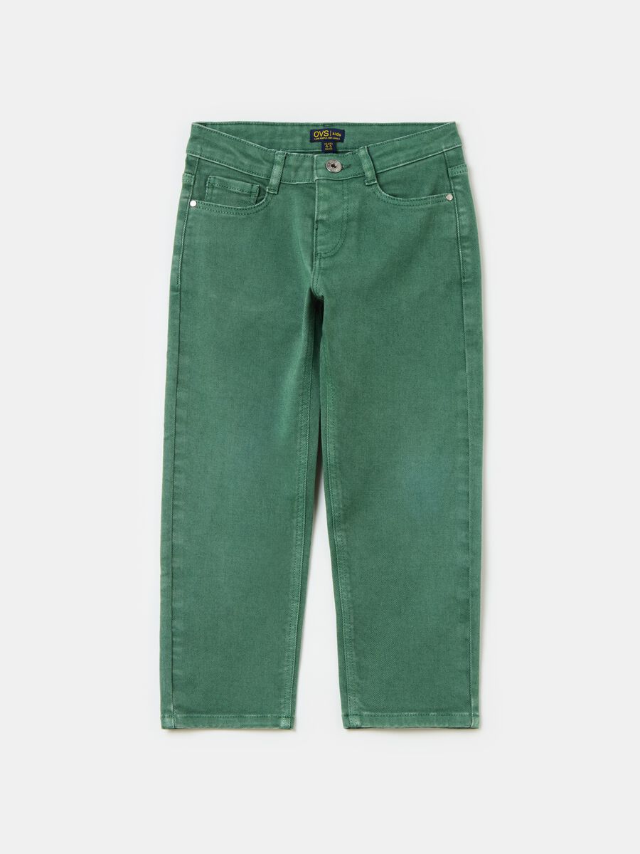 Pantalon 5 bolsillos pana verde, Niño