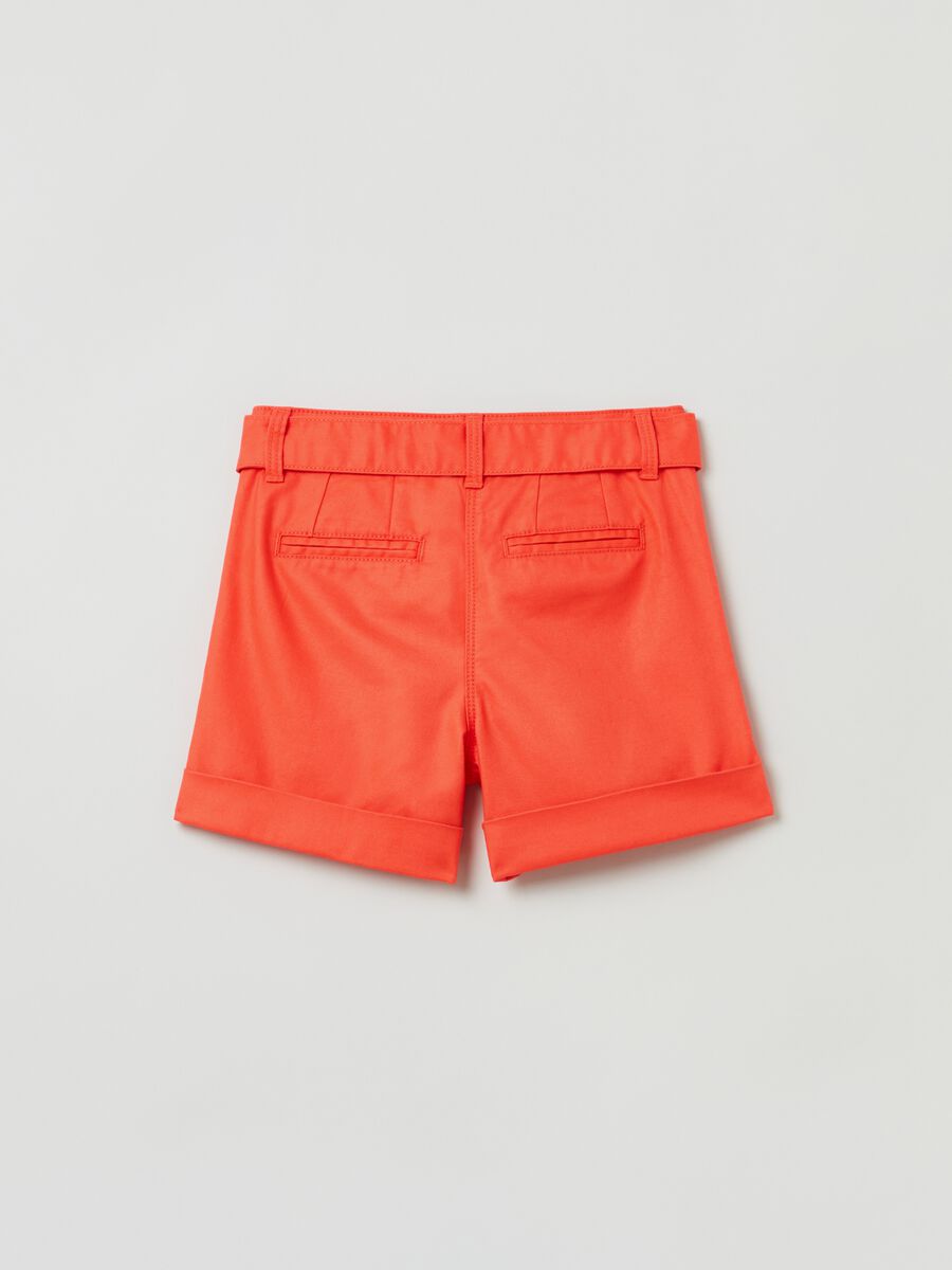 Shorts in cotton and Lyocell with belt_1