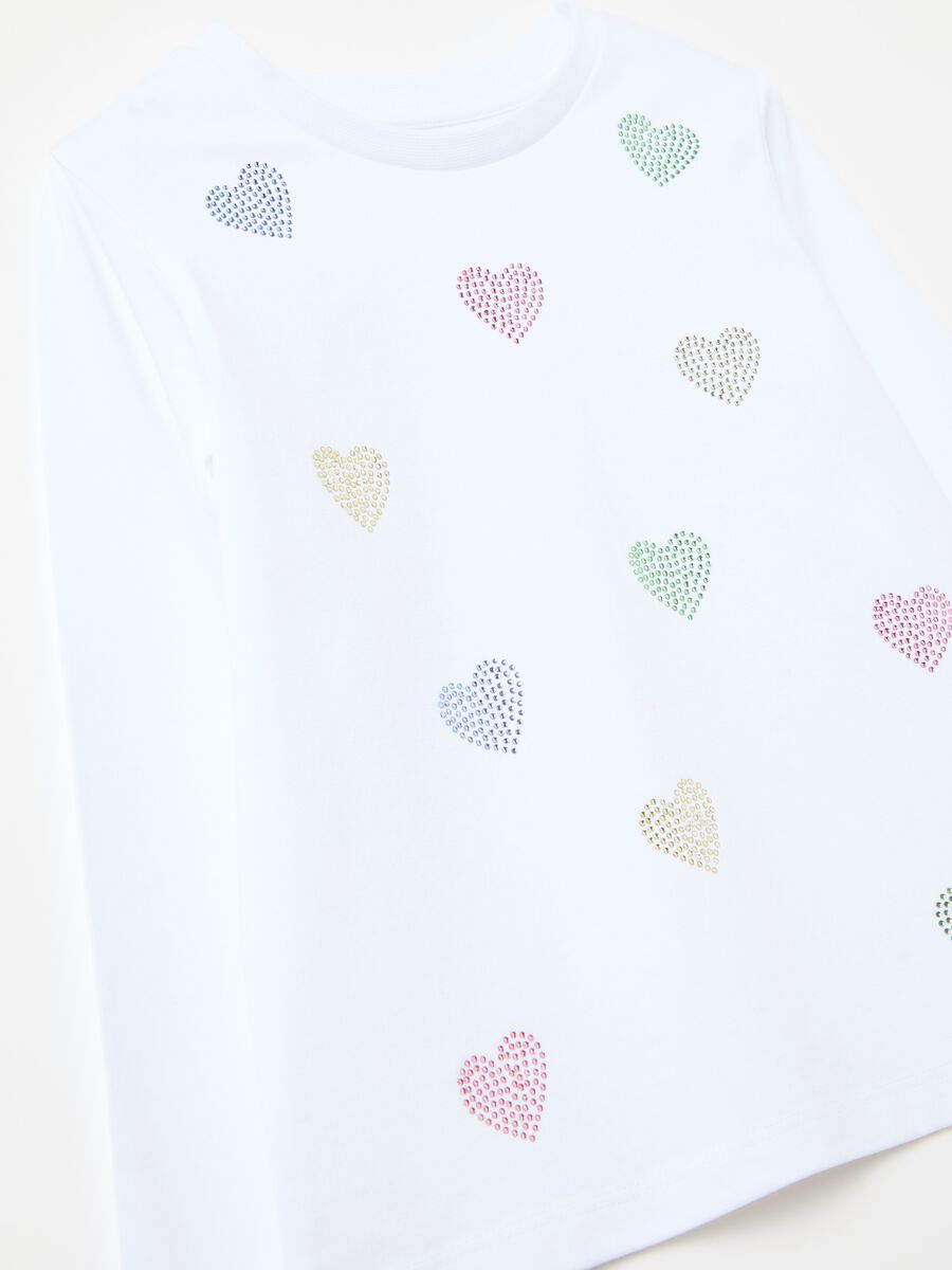 Long-sleeved T-shirt with diamanté hearts_2