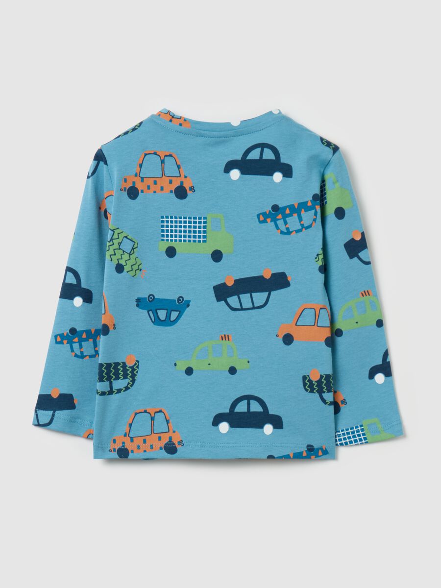 T-shirt with long sleeves and small cars print_1