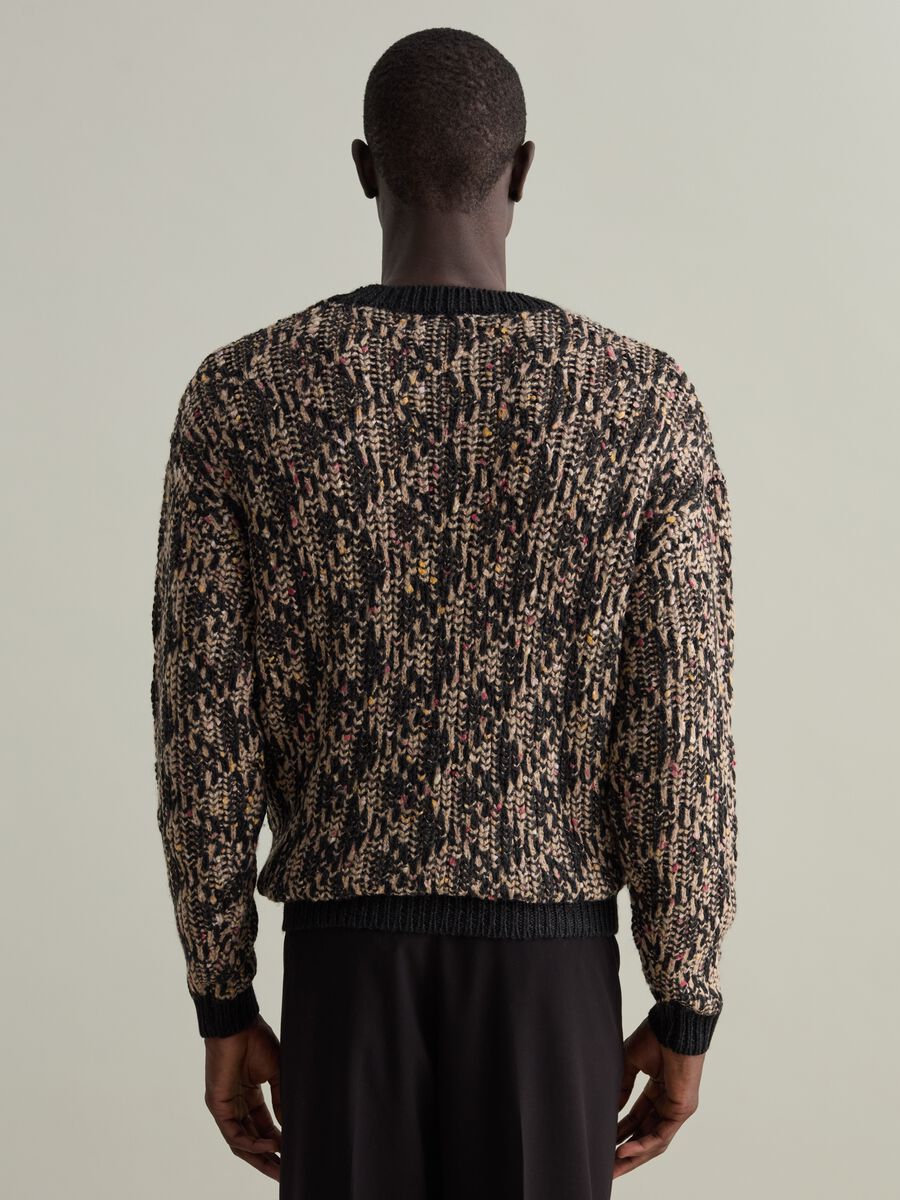 Diamon pullover with mélange weave_3