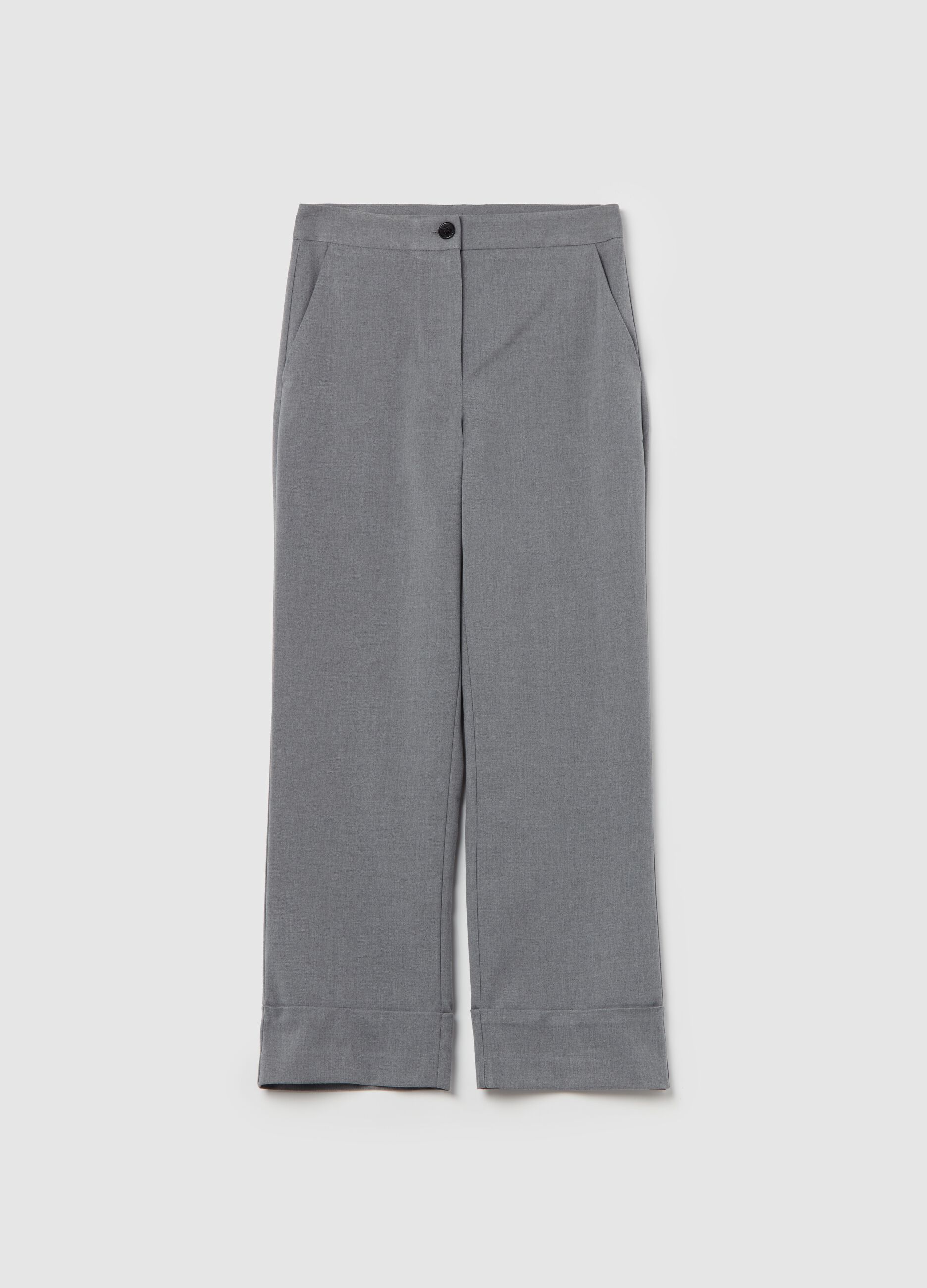 Straight-fit trousers with turn ups