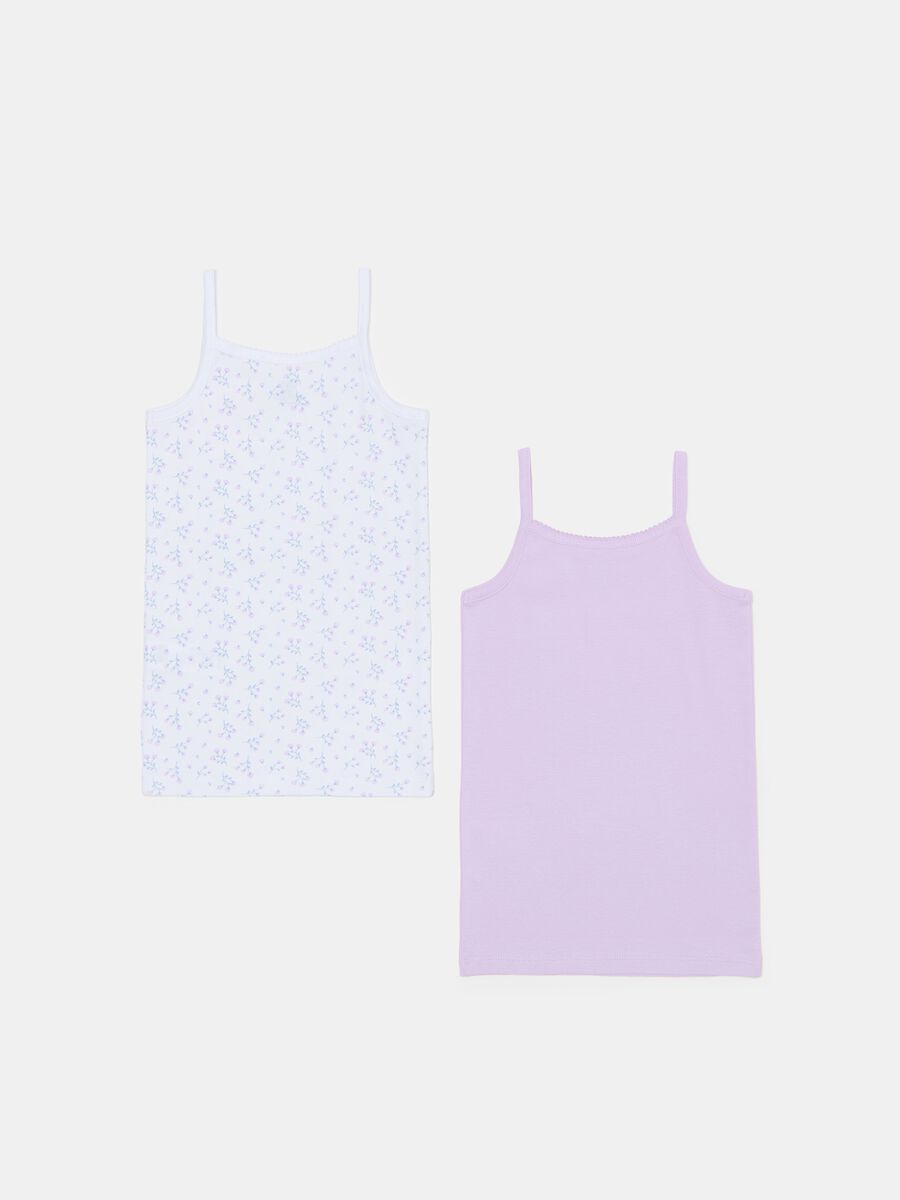 Two-pack vests with small flowers print_1