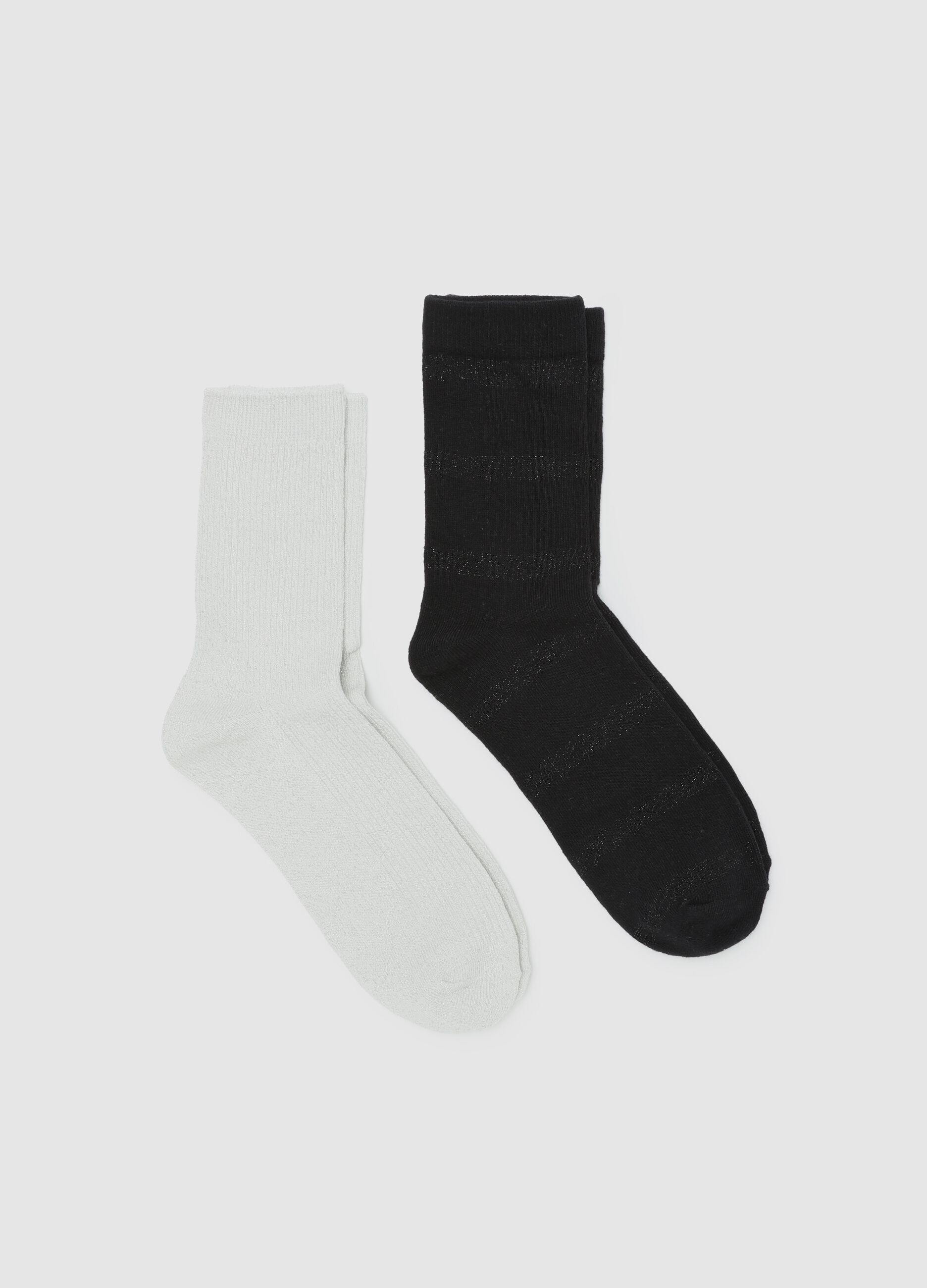 Two-pair pack short socks in stretch organic cotton