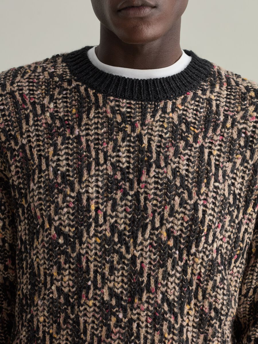 Diamon pullover with mélange weave_2