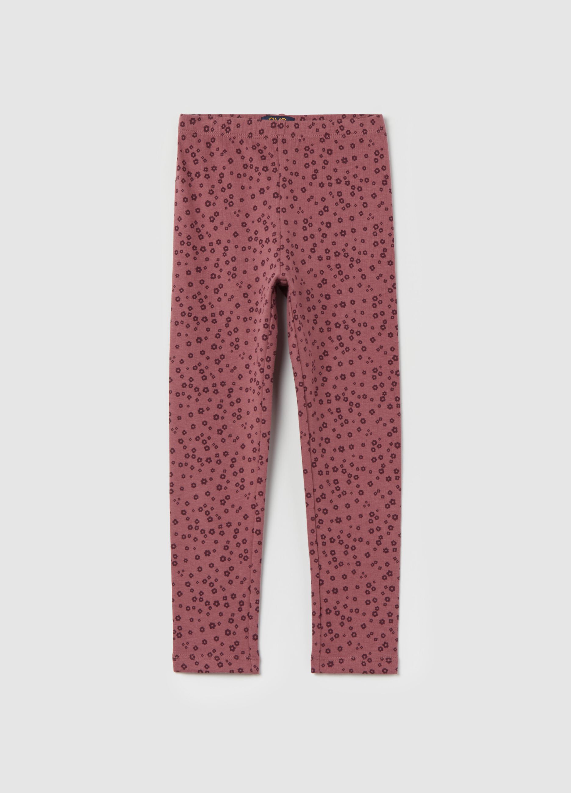 Leggings in cotone stretch con stampa