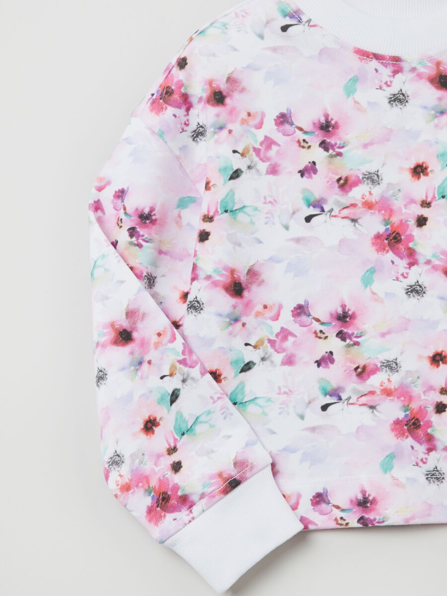 Sweatshirt with round neck and floral print_2