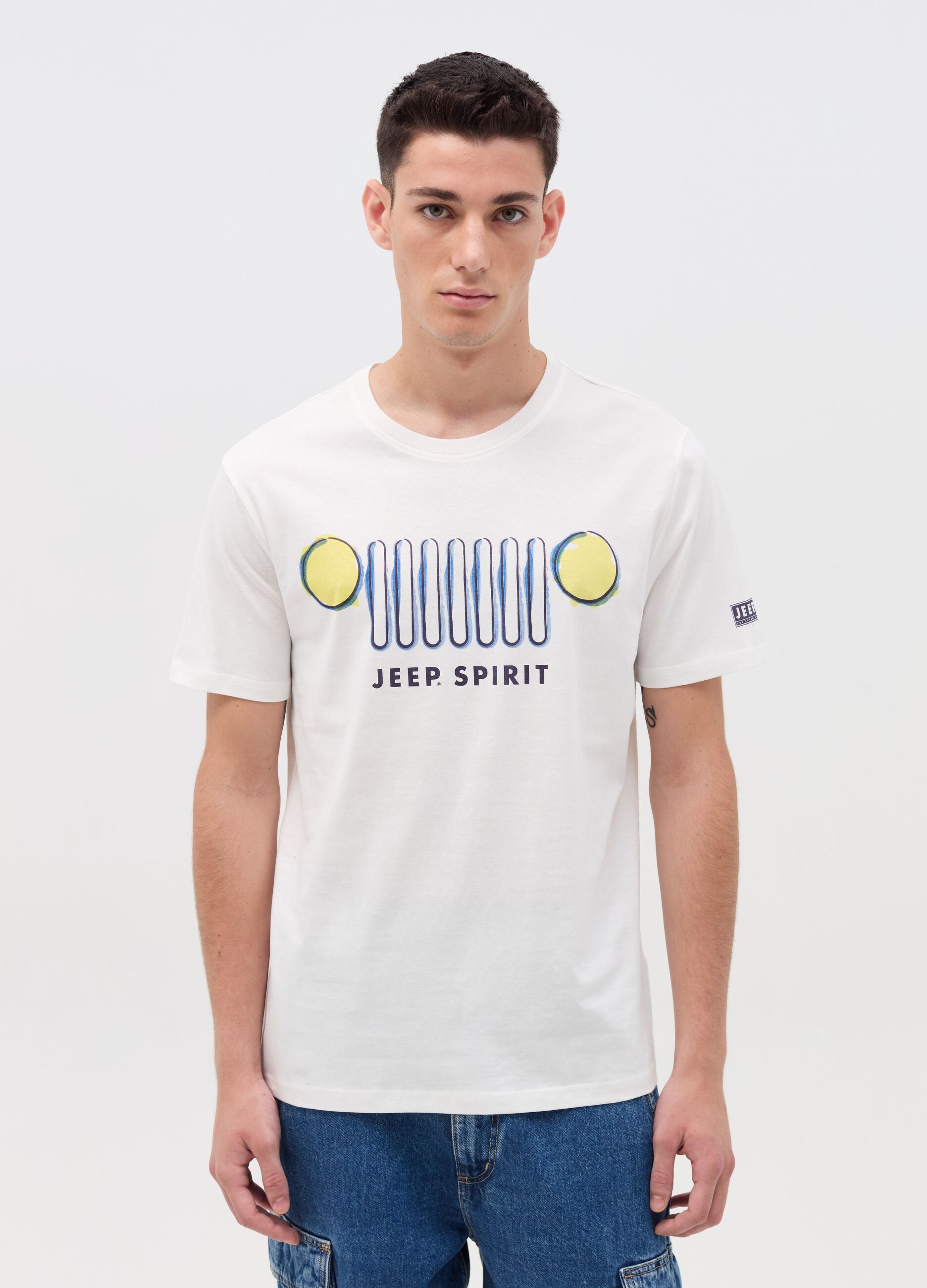 Cotton T-shirt with Jeep Spirit print