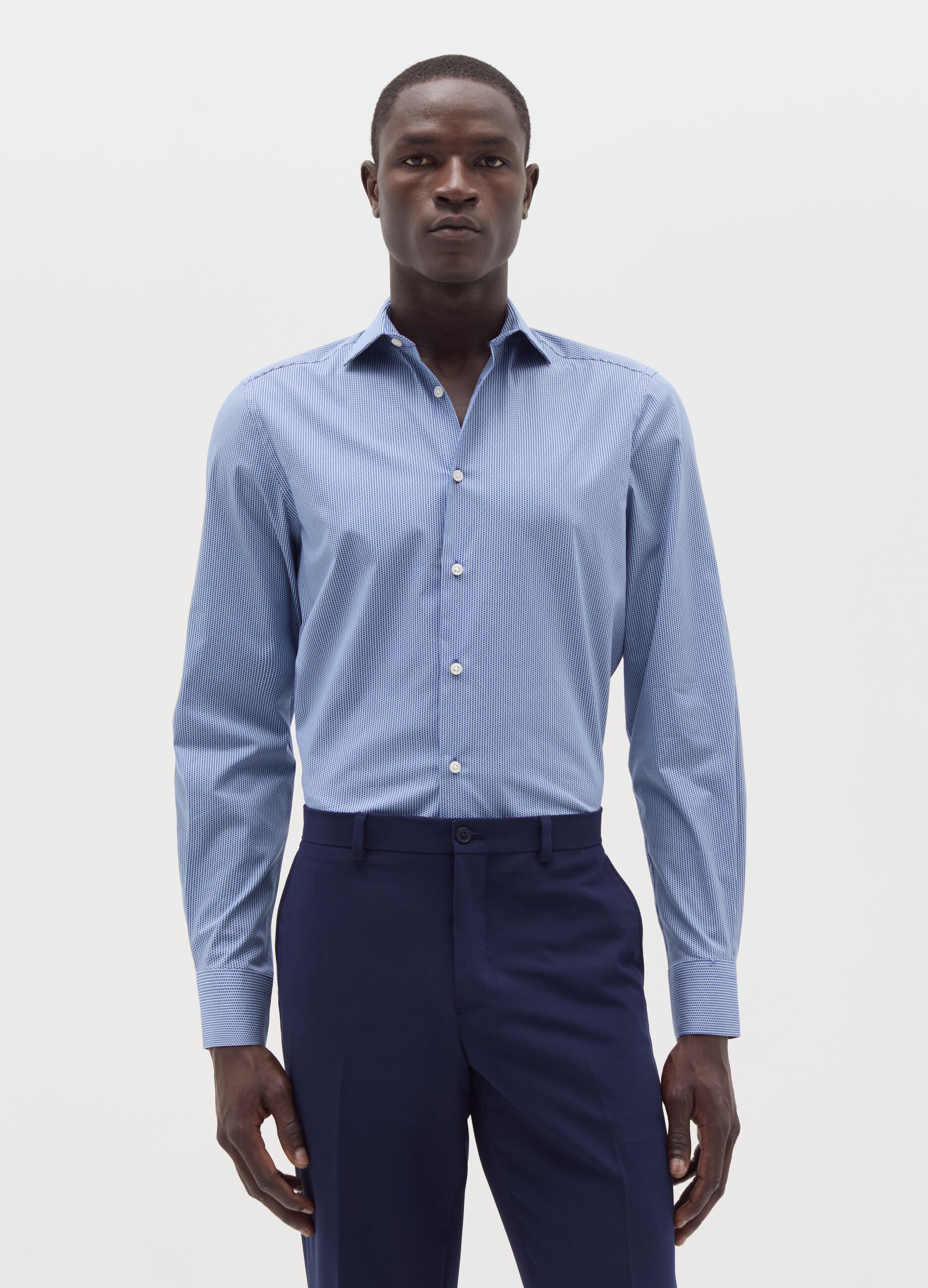 Slim-fit shirt with micro pattern