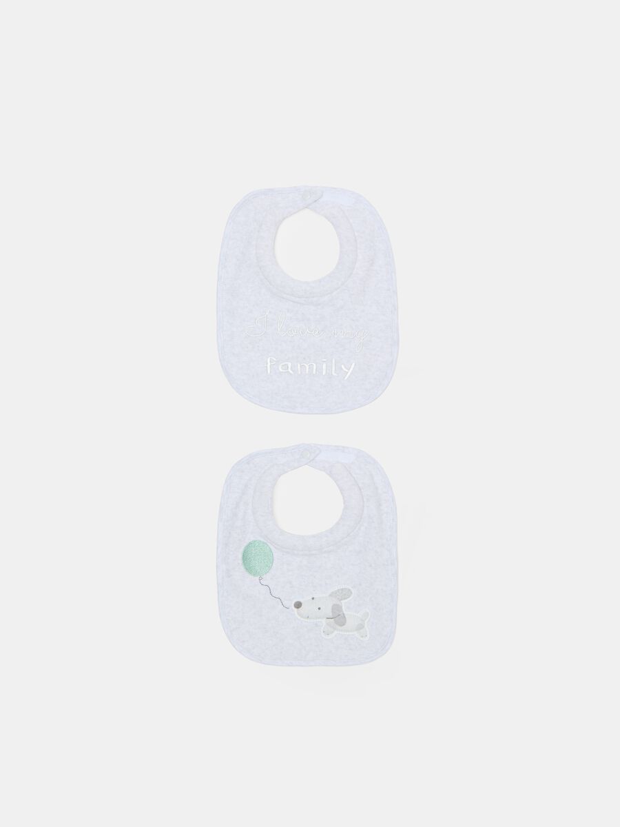 Two-pack bibs in terry with embroidery_0