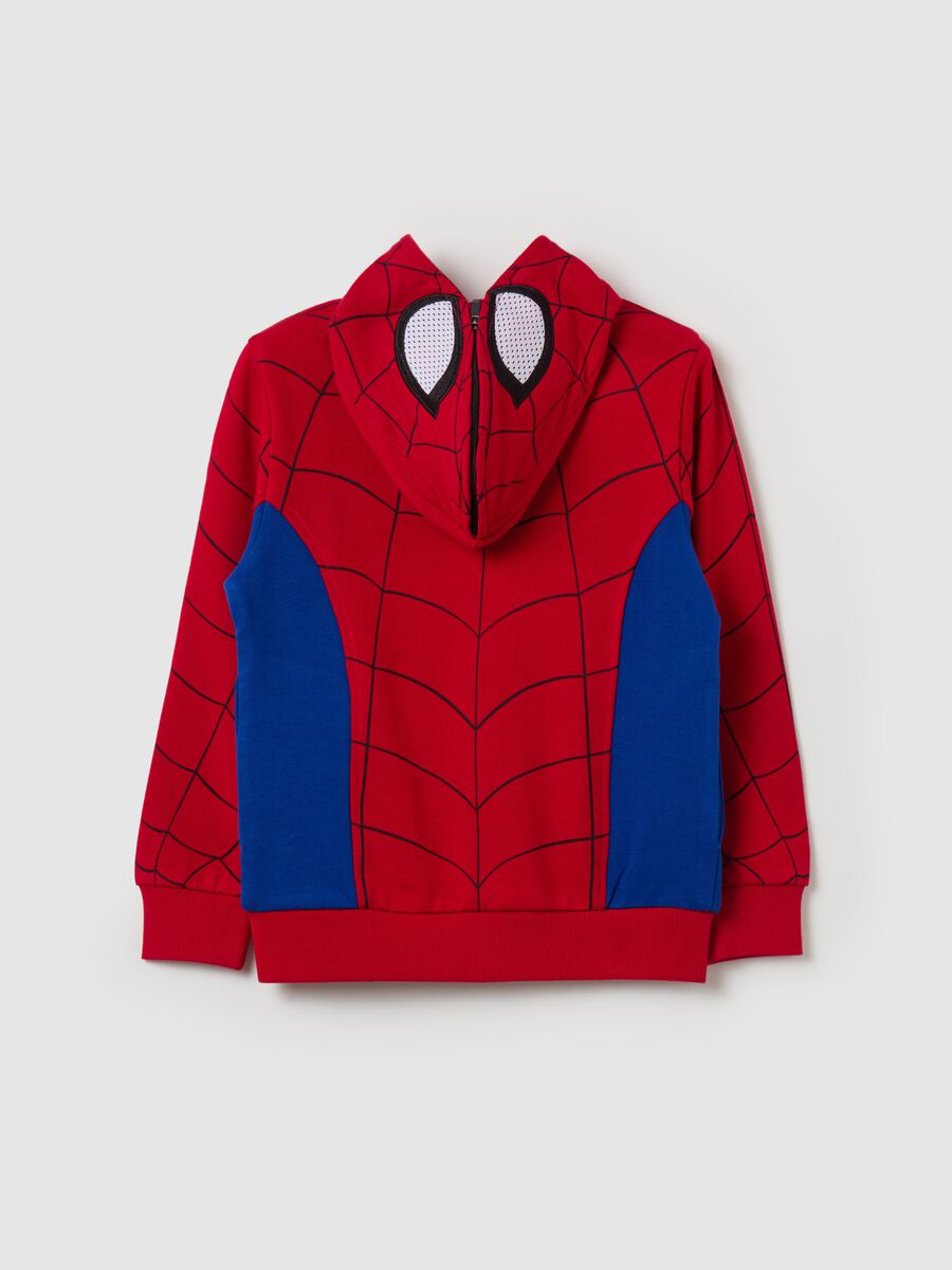 Full-zip sweatshirt with hood and Spider-Man print_1