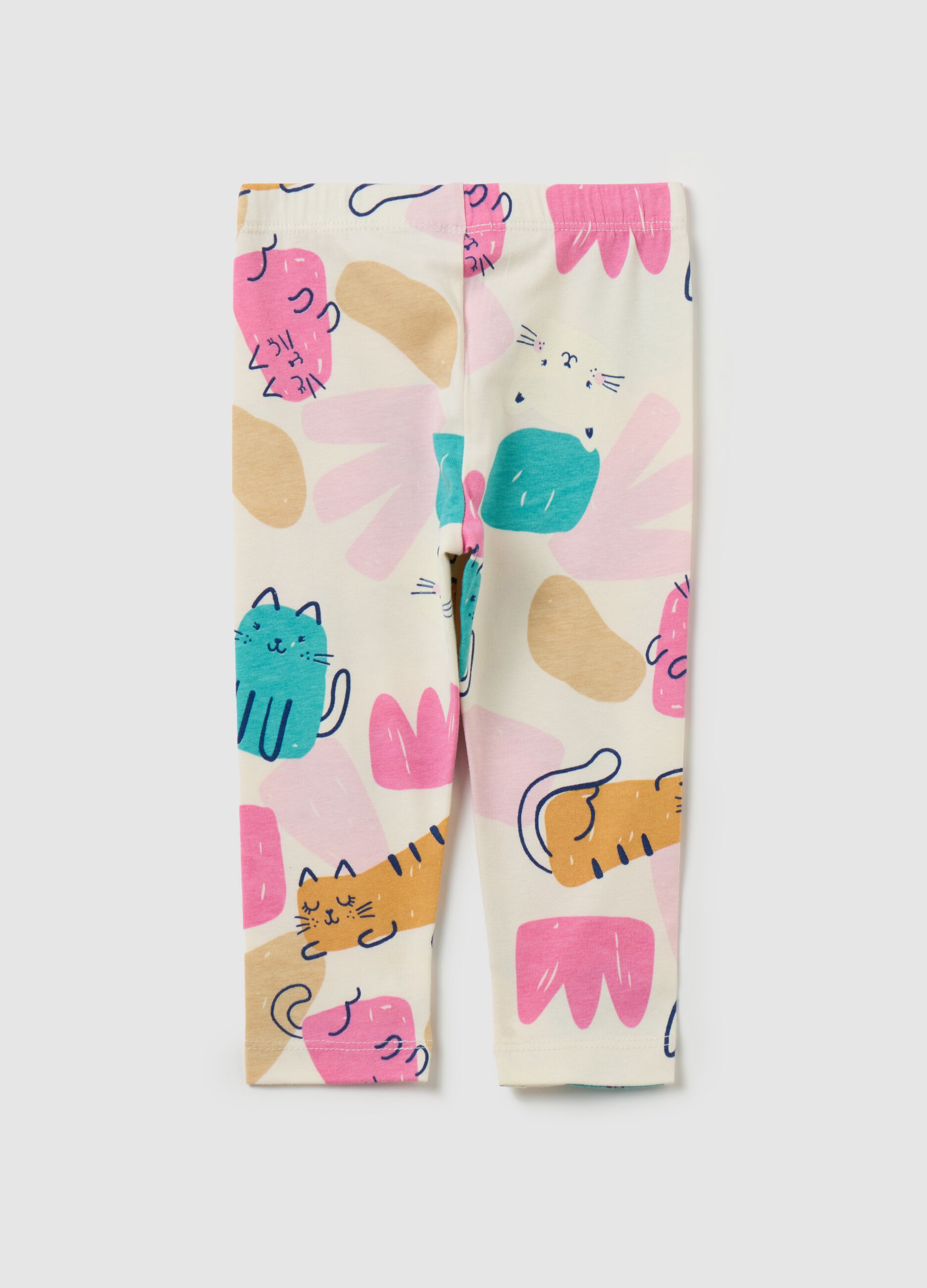 Printed stretch cotton leggings