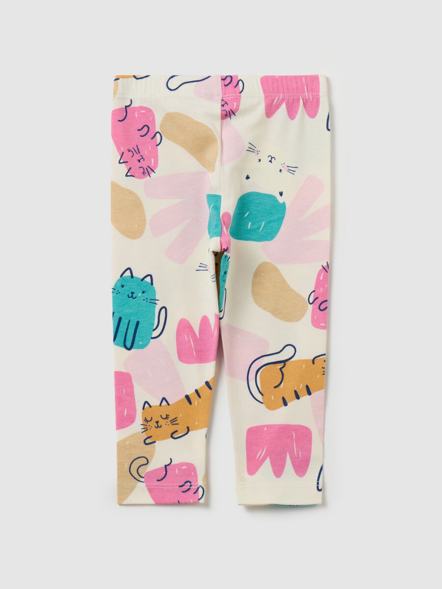 Printed stretch cotton leggings_1