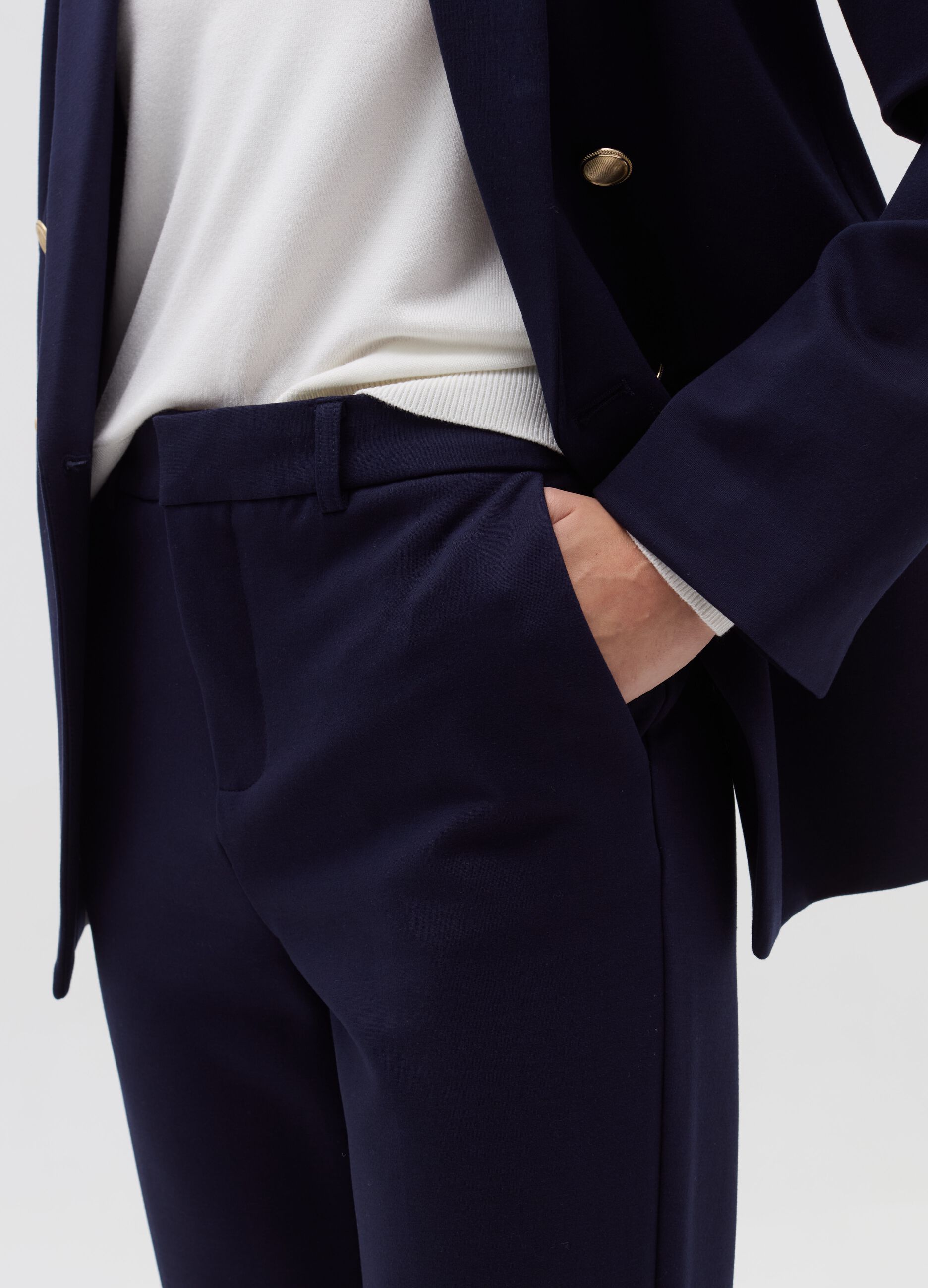 Stretch cigarette trousers