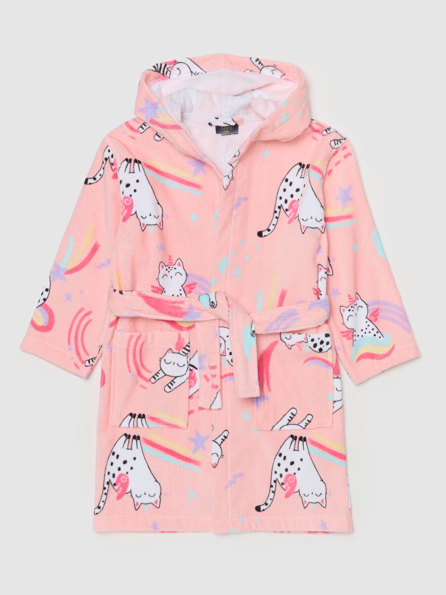 Bathrobe with hood and print_0