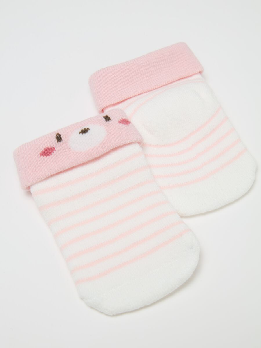 Three-pair pack stretch socks with rabbit design_0