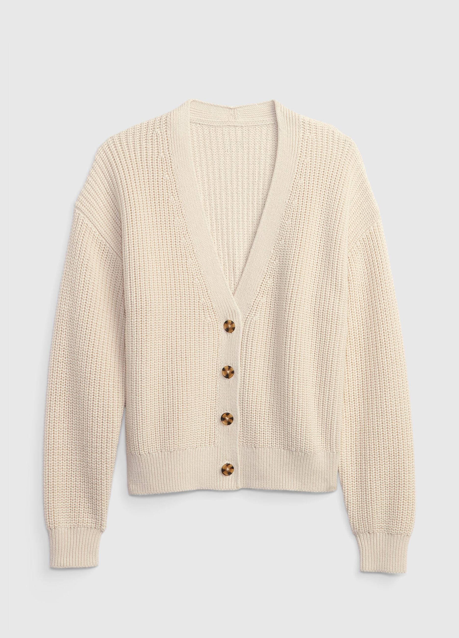 Cotton cardigan with ribbed design